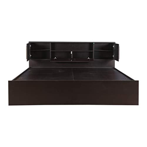 Tiago Engineered Wood Box Storage King Size Bed in Wenge Colour