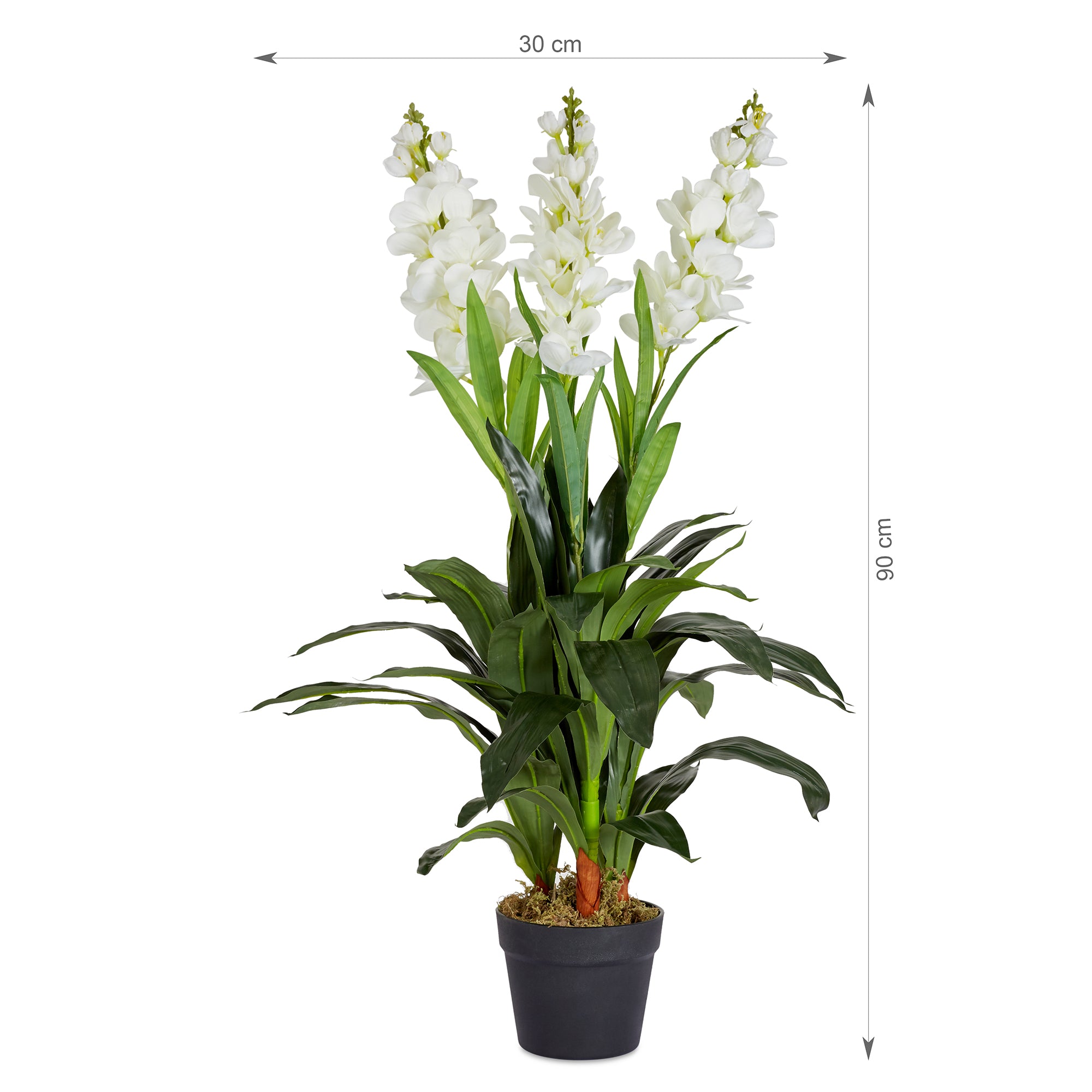 Ilana Artificial Cordate Potted Plant 90Cm in White Colour