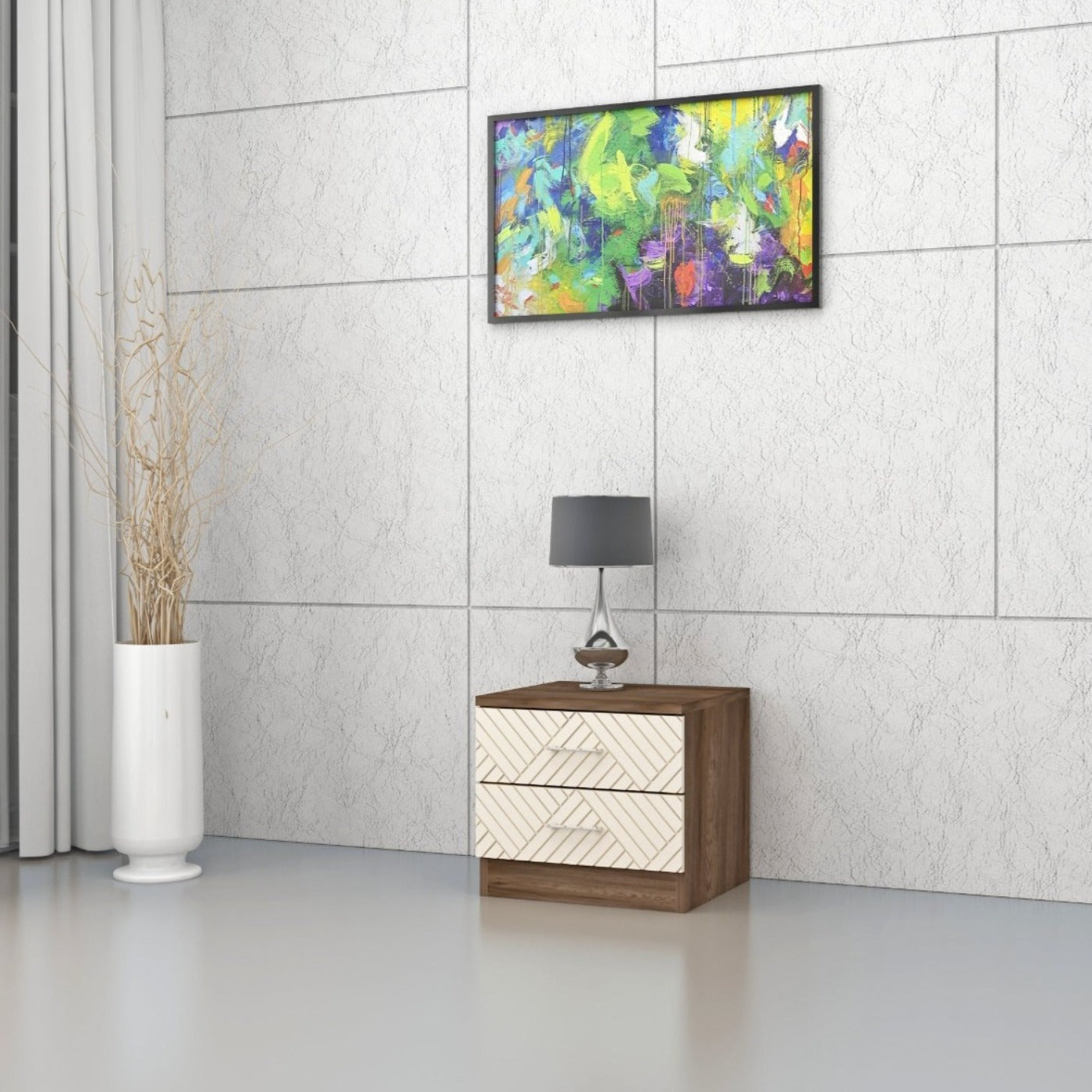 Saville Bedside Table in Dark Vogue Colour