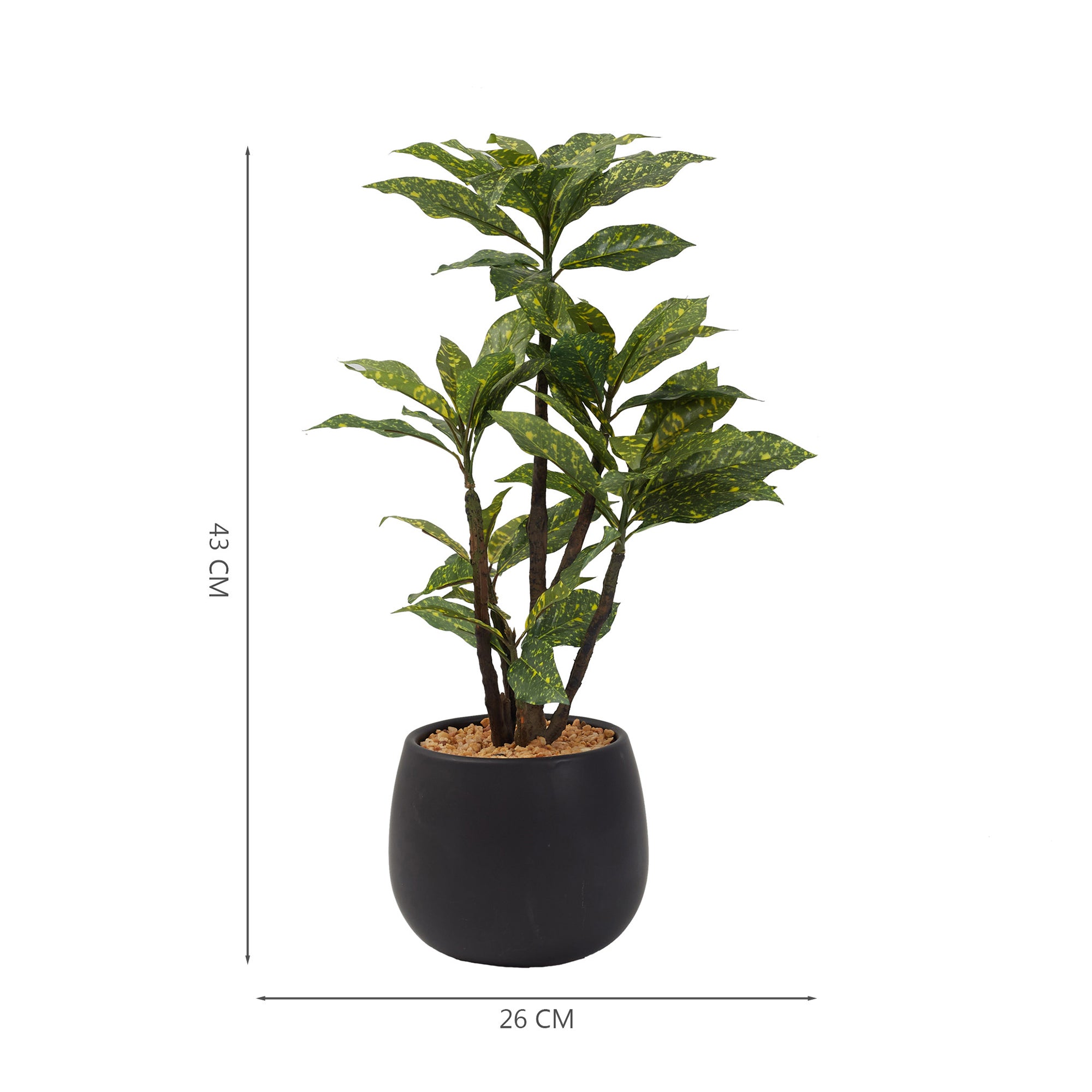 Ilana Faux Croton Ceramic Potted Plant 43 Cm in Green Colour