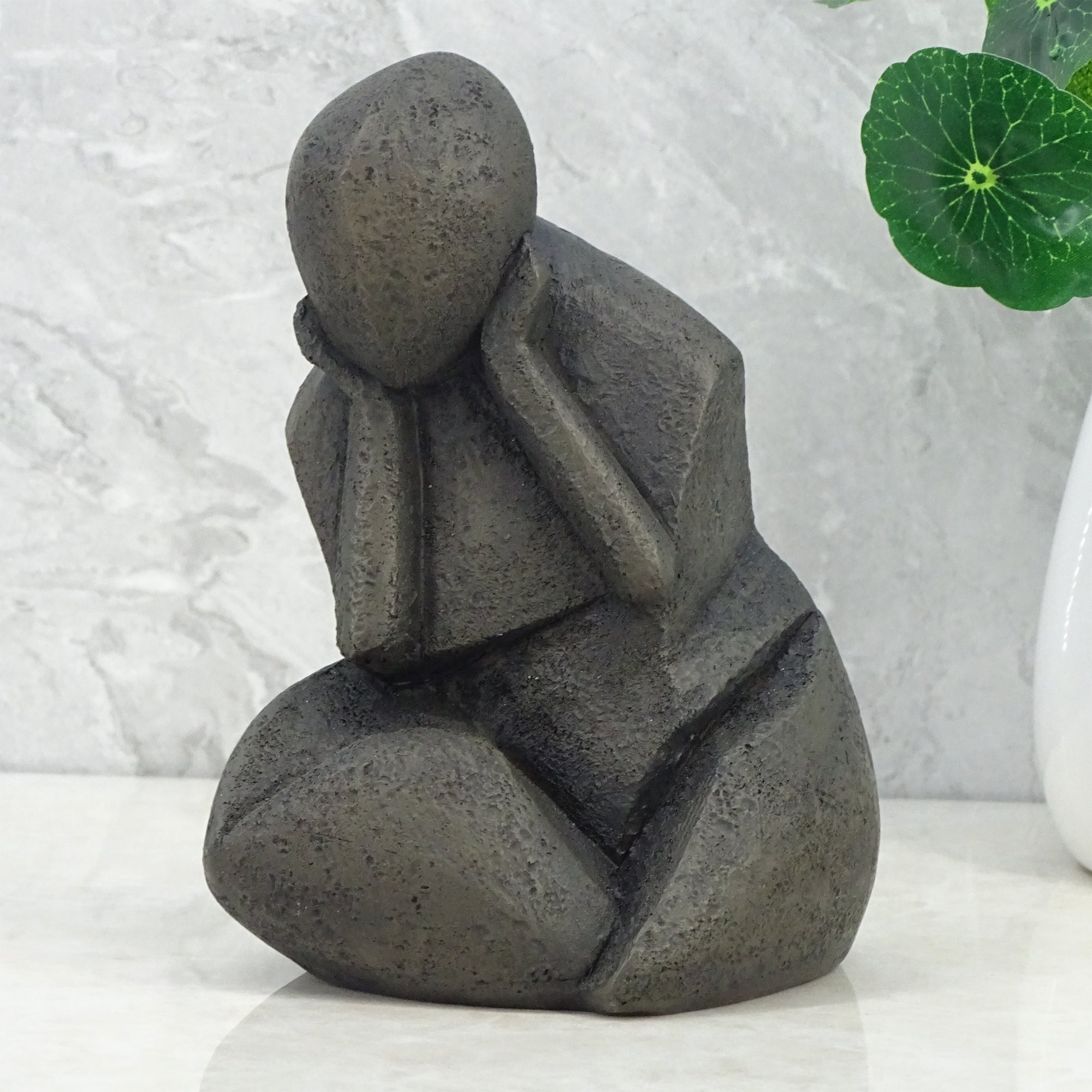 Noire Polyresin Man Headsat 15 Cm in Black Colour