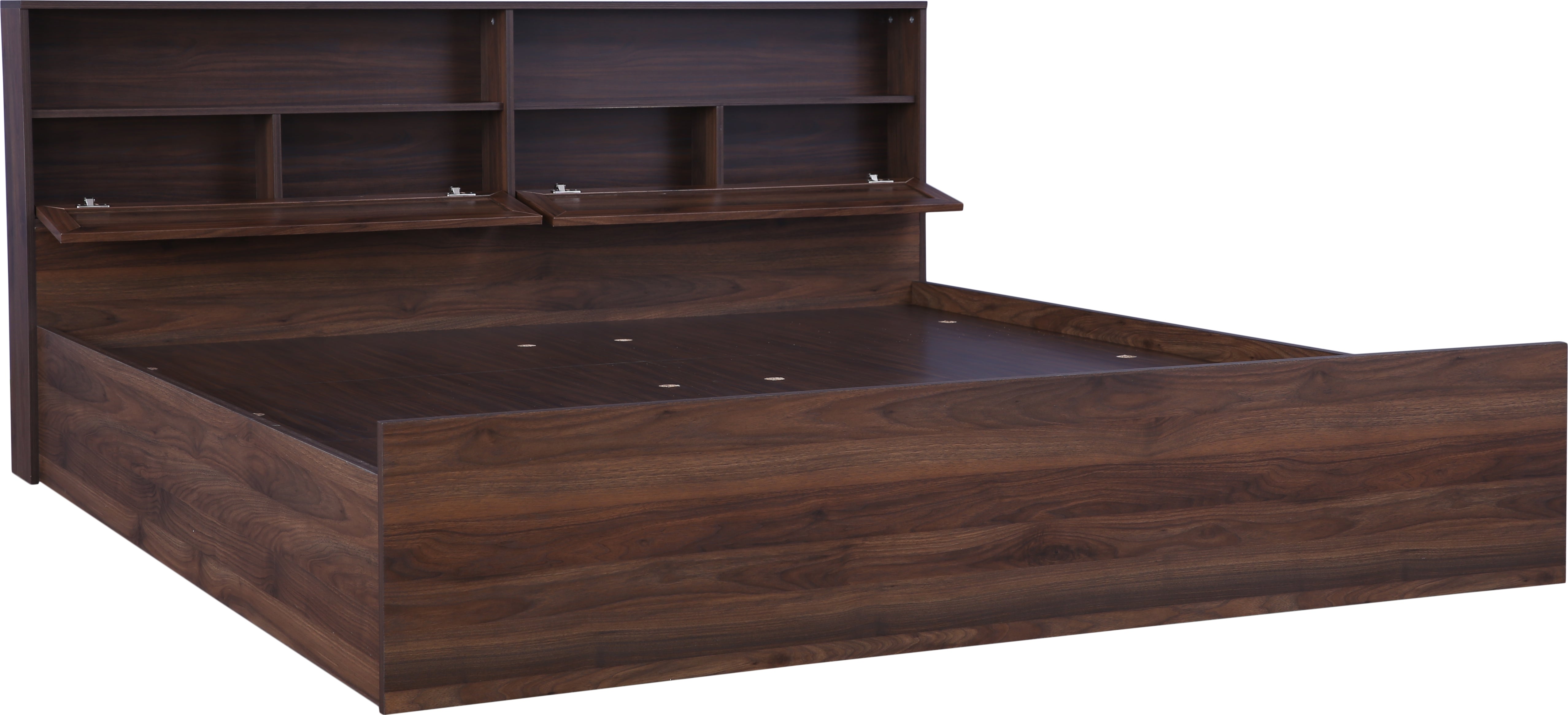 Alyssa Queen bed with Box storage in Wenge Colour