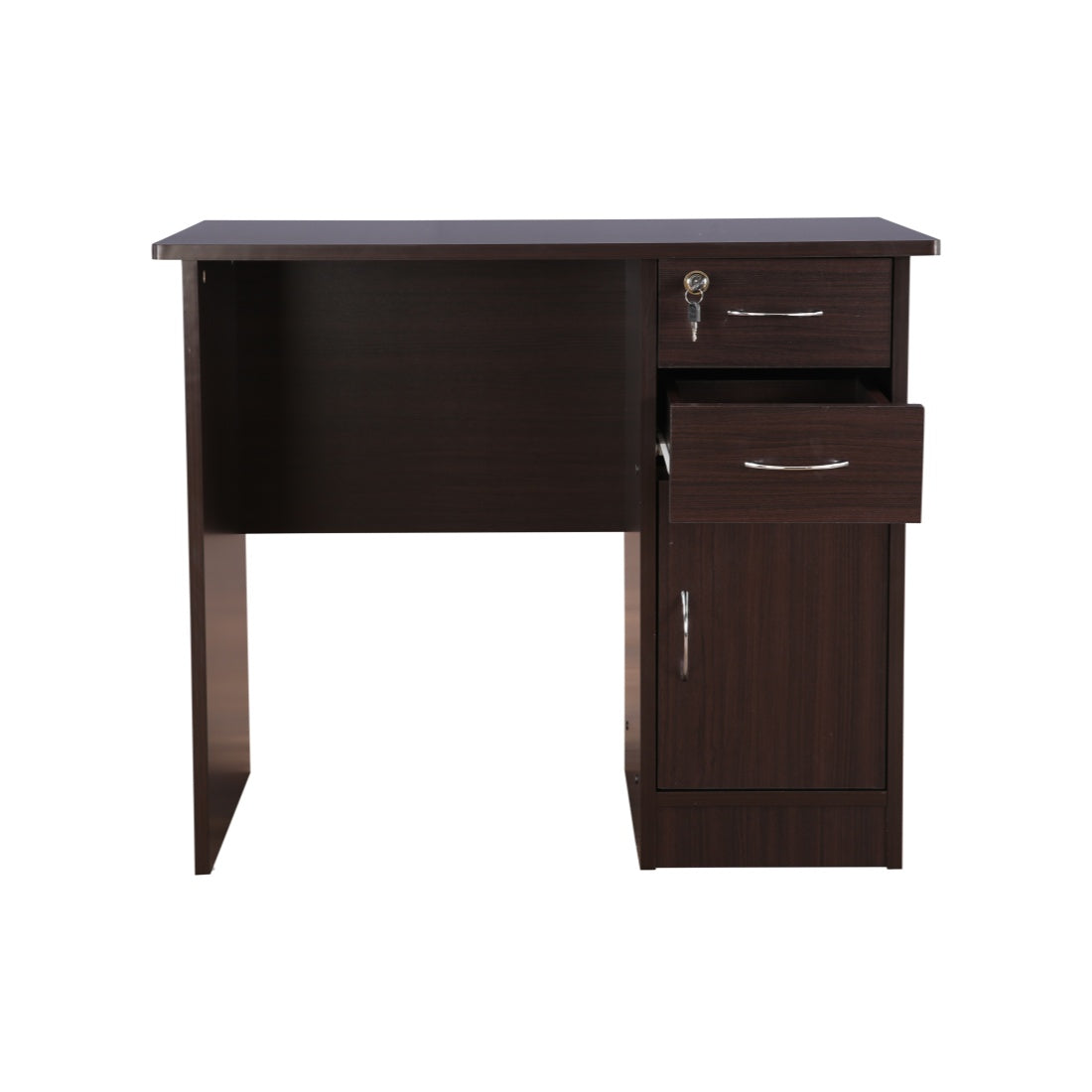 Simply Engineered Wood Study Table with 3 Drawer in Walnut Colour