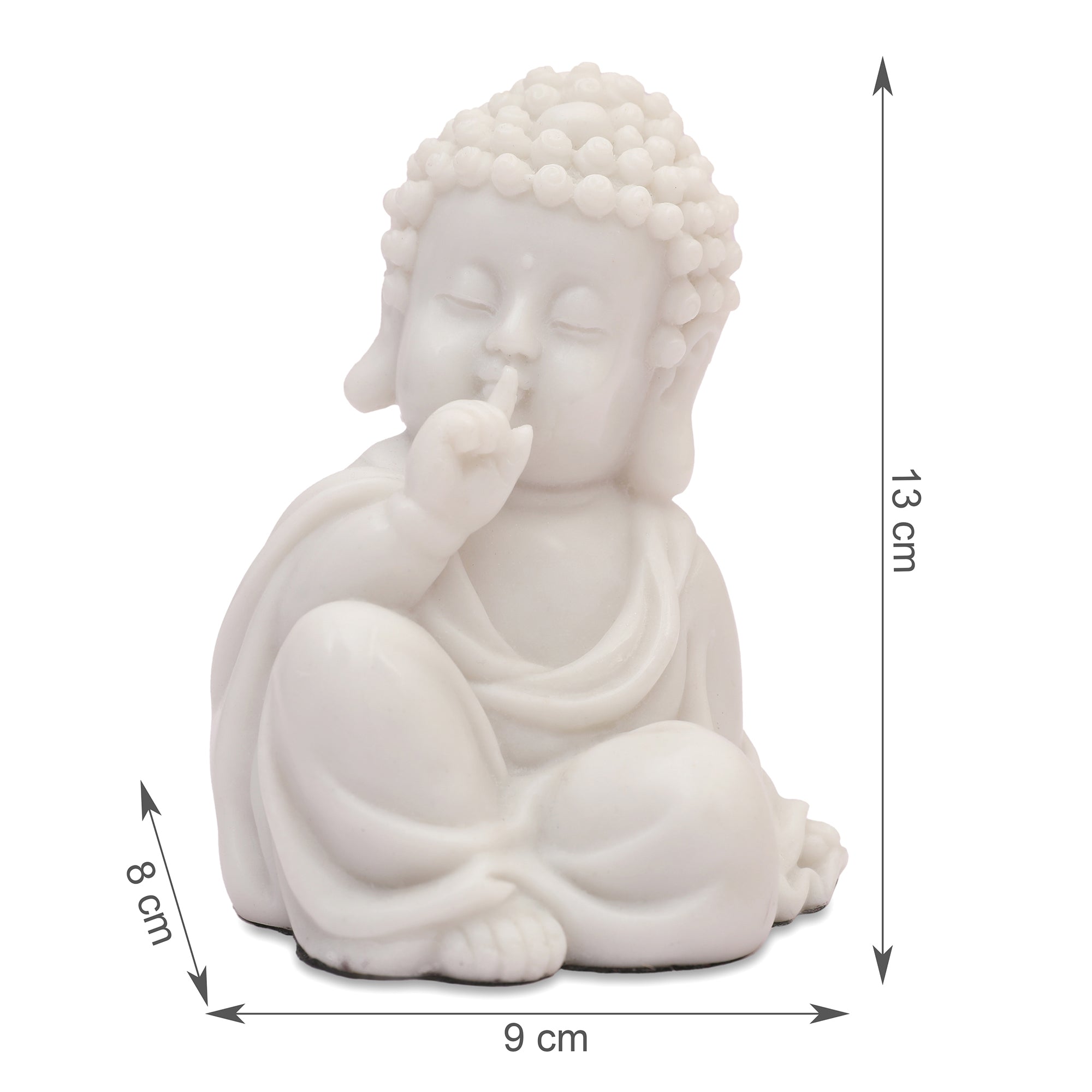 NAQSH SET OF 3PIECE MONK, POLYRESIN HAND FINISHED FIGURINE WHITE BY LIVNG ESSENCE