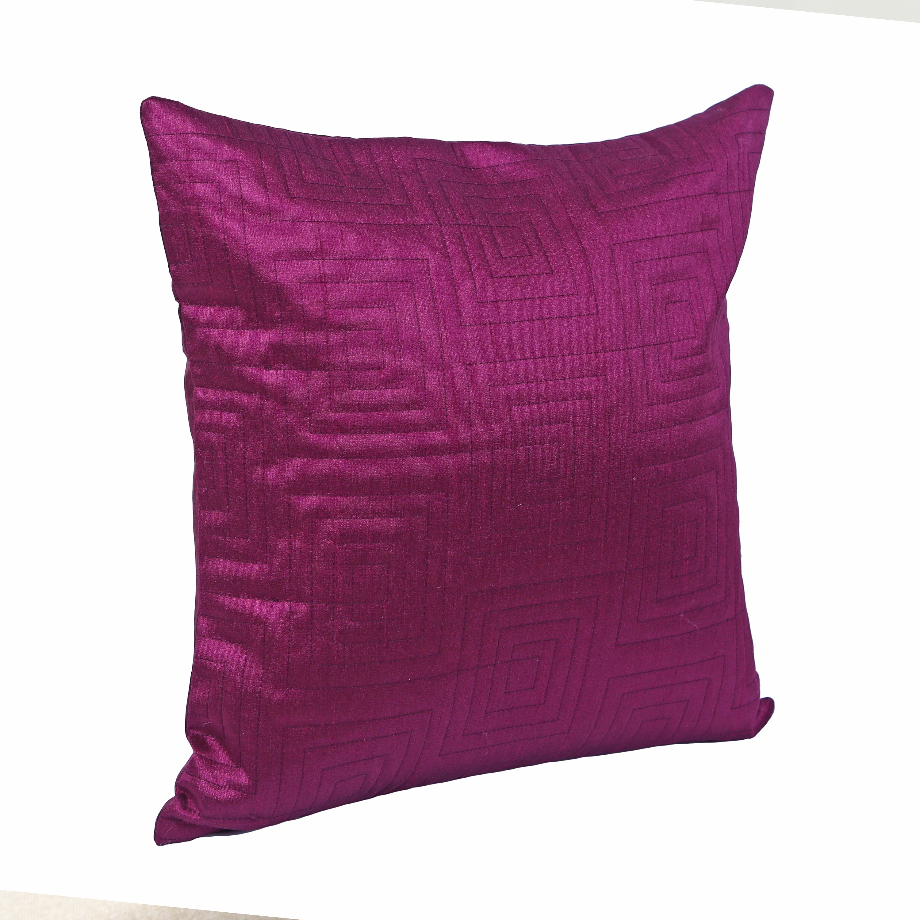 Carnival Quilted Set Of 2 Cushion Covers 40x40 Cm in Purple Colour