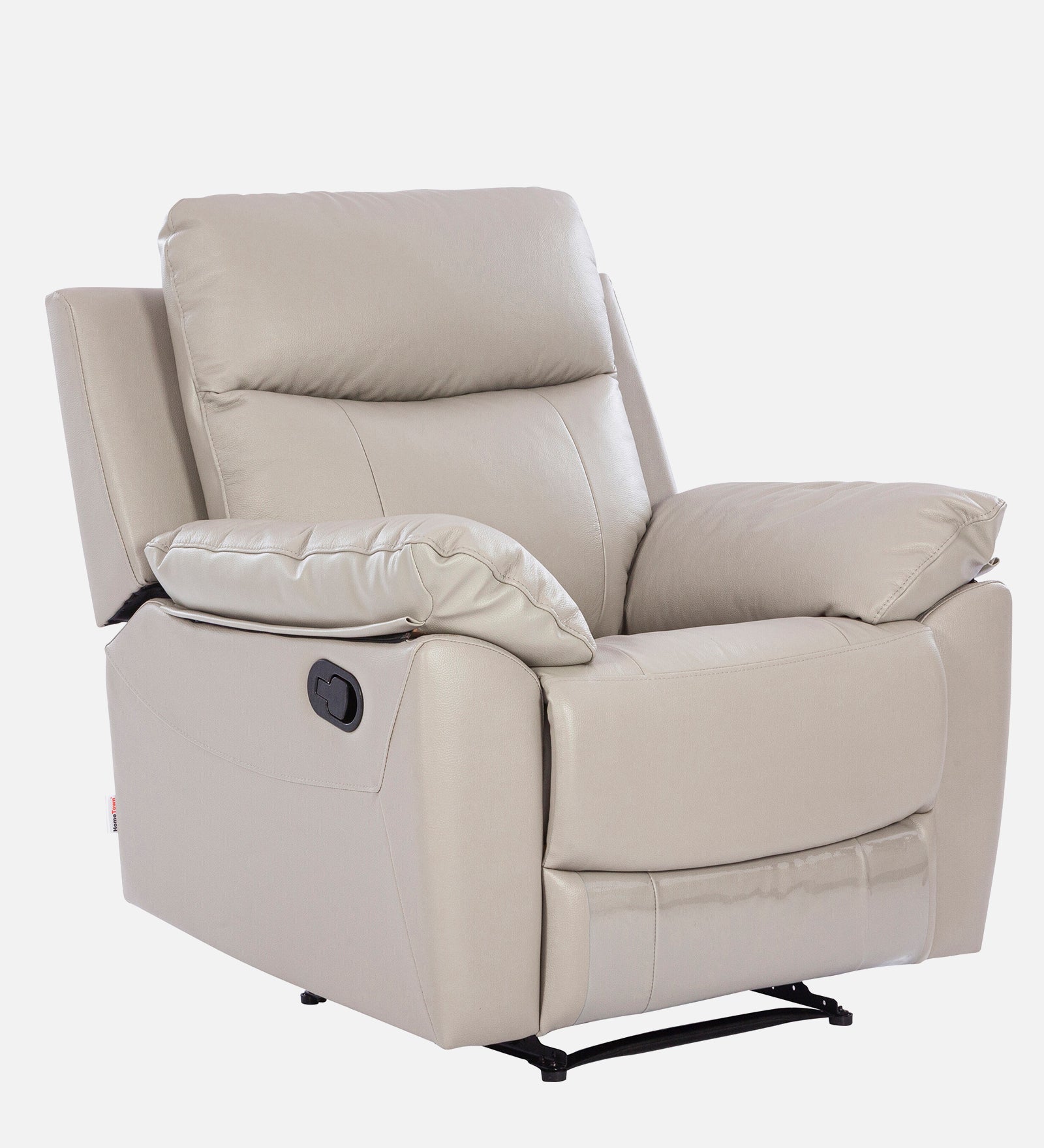 Quantum Half Leather Single Seater Recliner in Light Grey Colour
