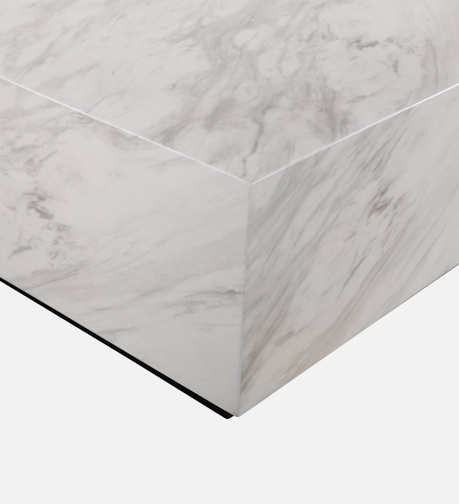 Garnet Marble Finish Center Table in White Colour