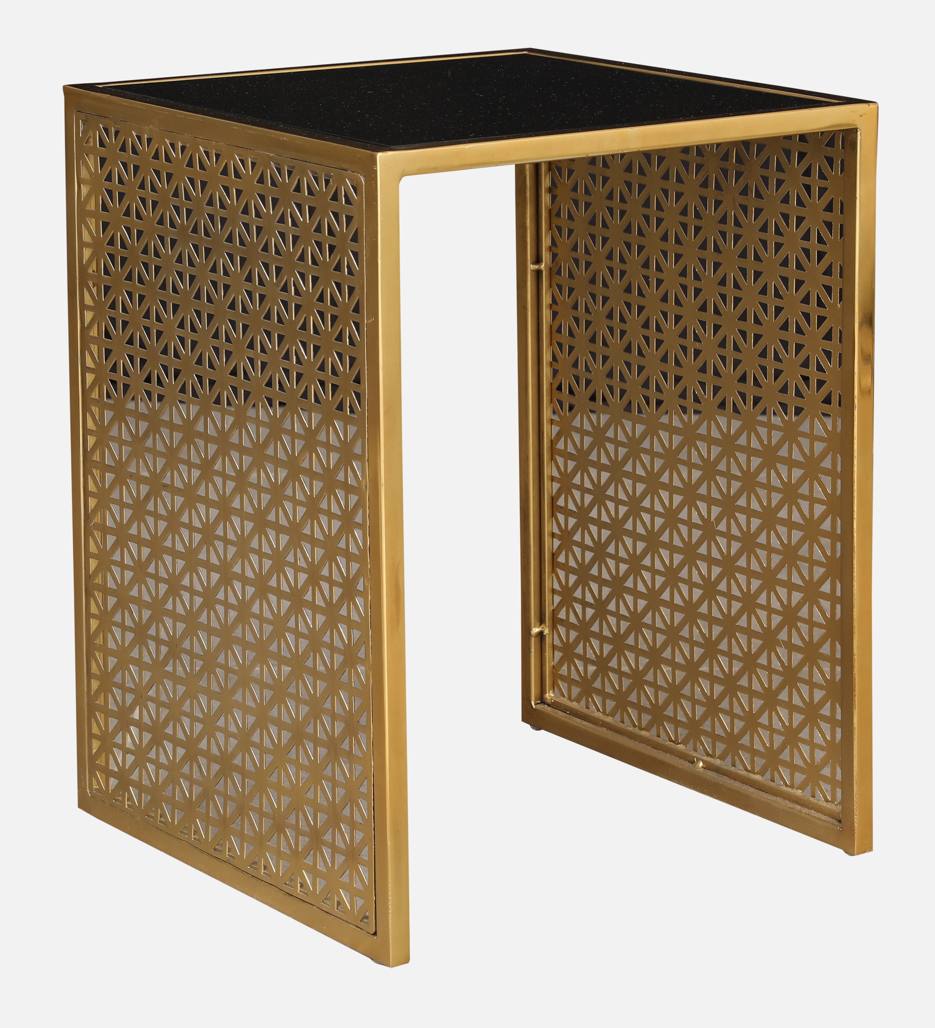 Maurice Metal Table in Gold & Black Colour