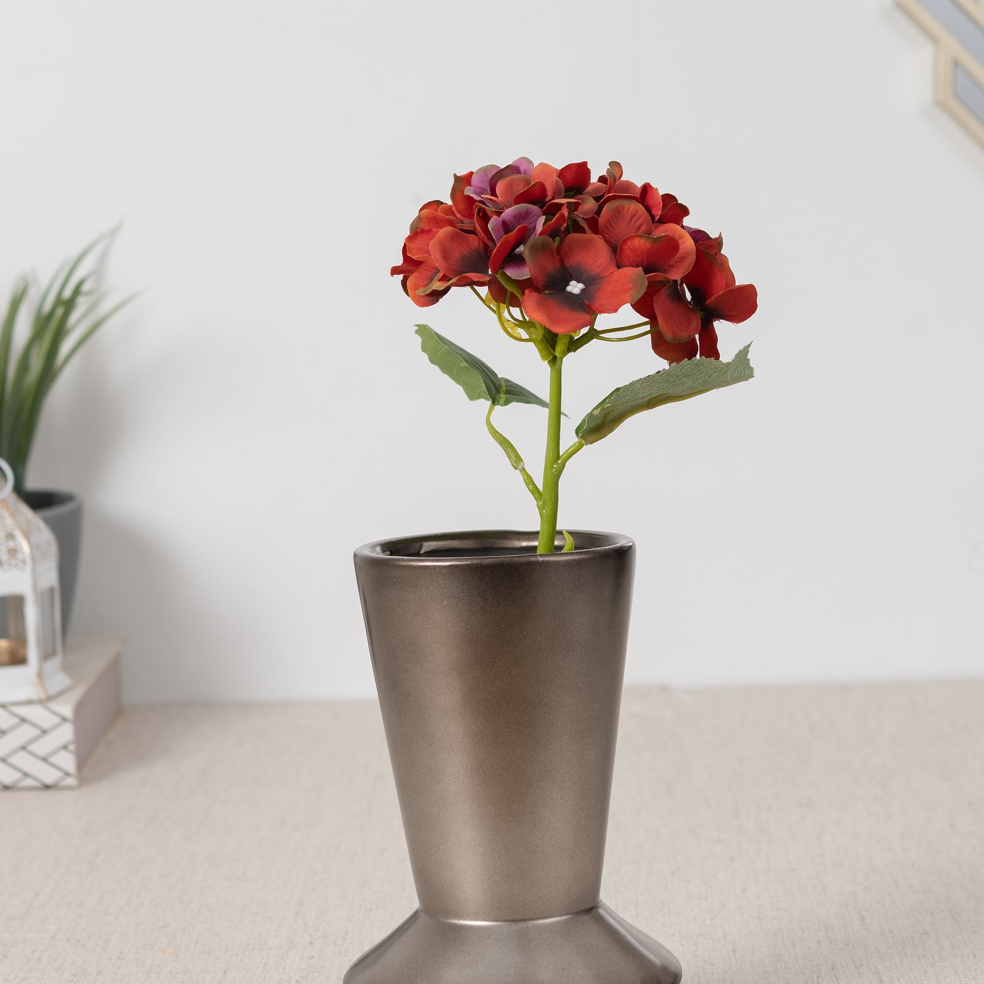 Elora  Red Hydrangea Faux Flower 29 Cm in Red Colour