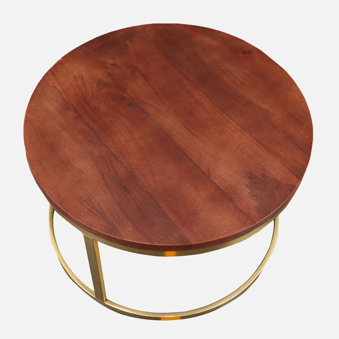 Castile Marble Center Table in White & Gold Colour