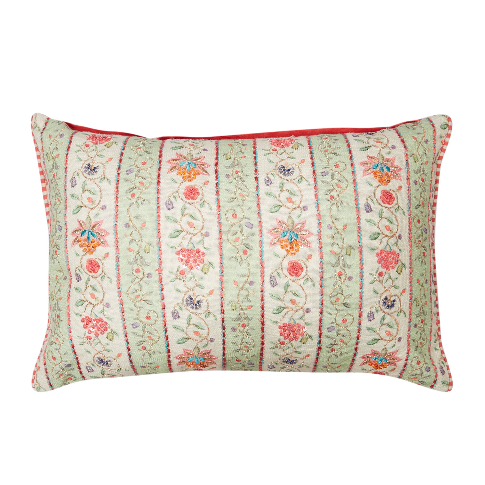Indian Botanical Cotton Cushion Cover 30x50 cm in Multi Colour