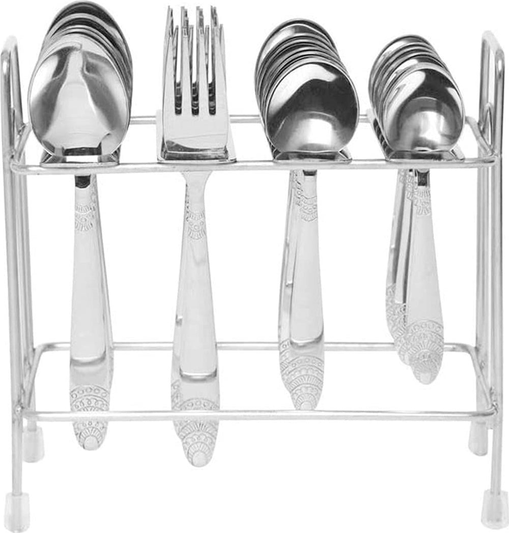 Kenwood Stainless steel 24 Pcs Cutlery Set With Stand in Silver Colour