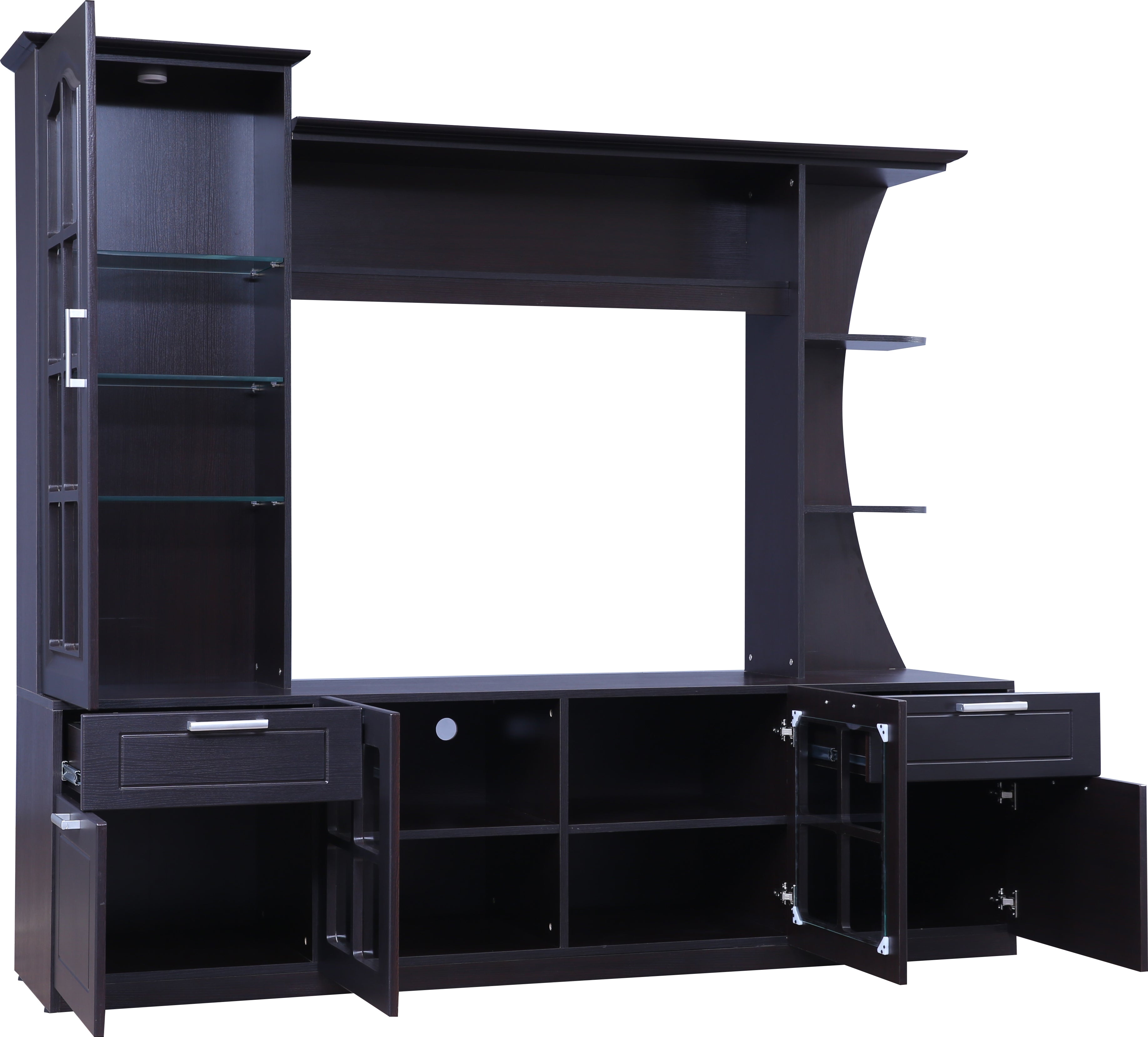 Mandrin Engineered Wood Wall Unit in Wenge Colour