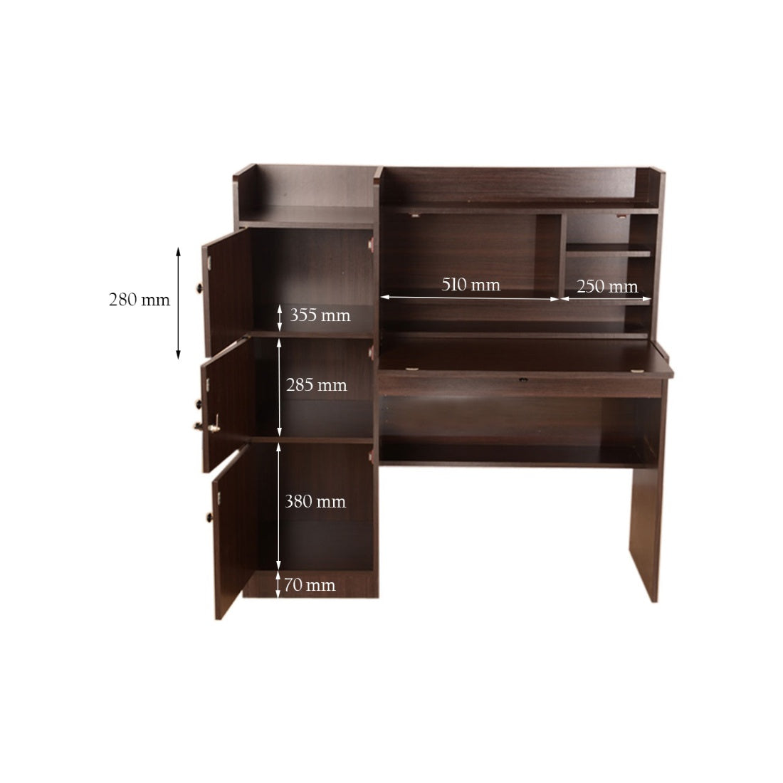 Venus Engineered Wood Study Table in Walnut Colour