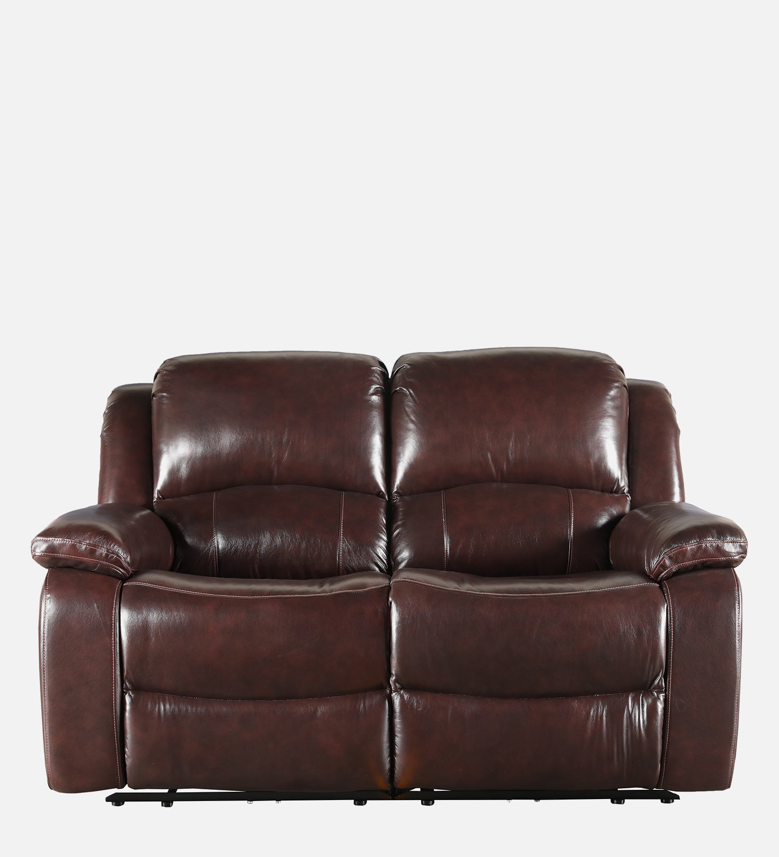 Rhine Half Leather Two Seater Electric Recliner in Brown Colour