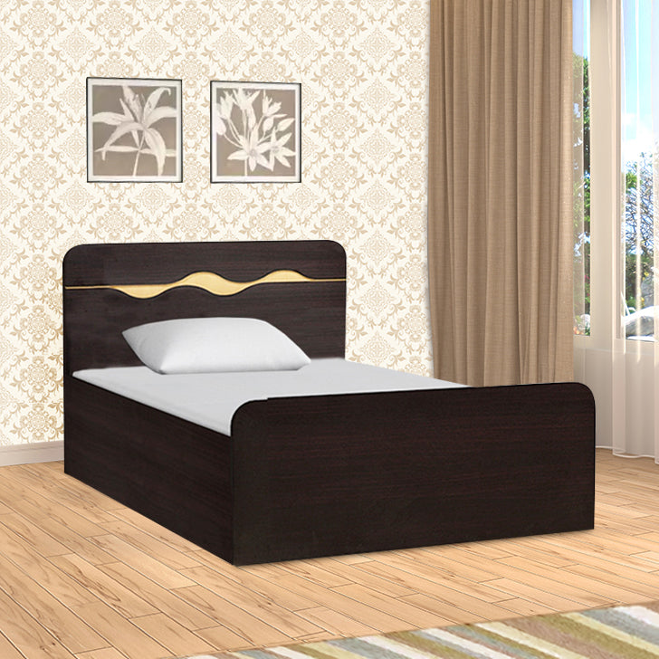 Swirl Single Bed with Box storage in Wenge Colour