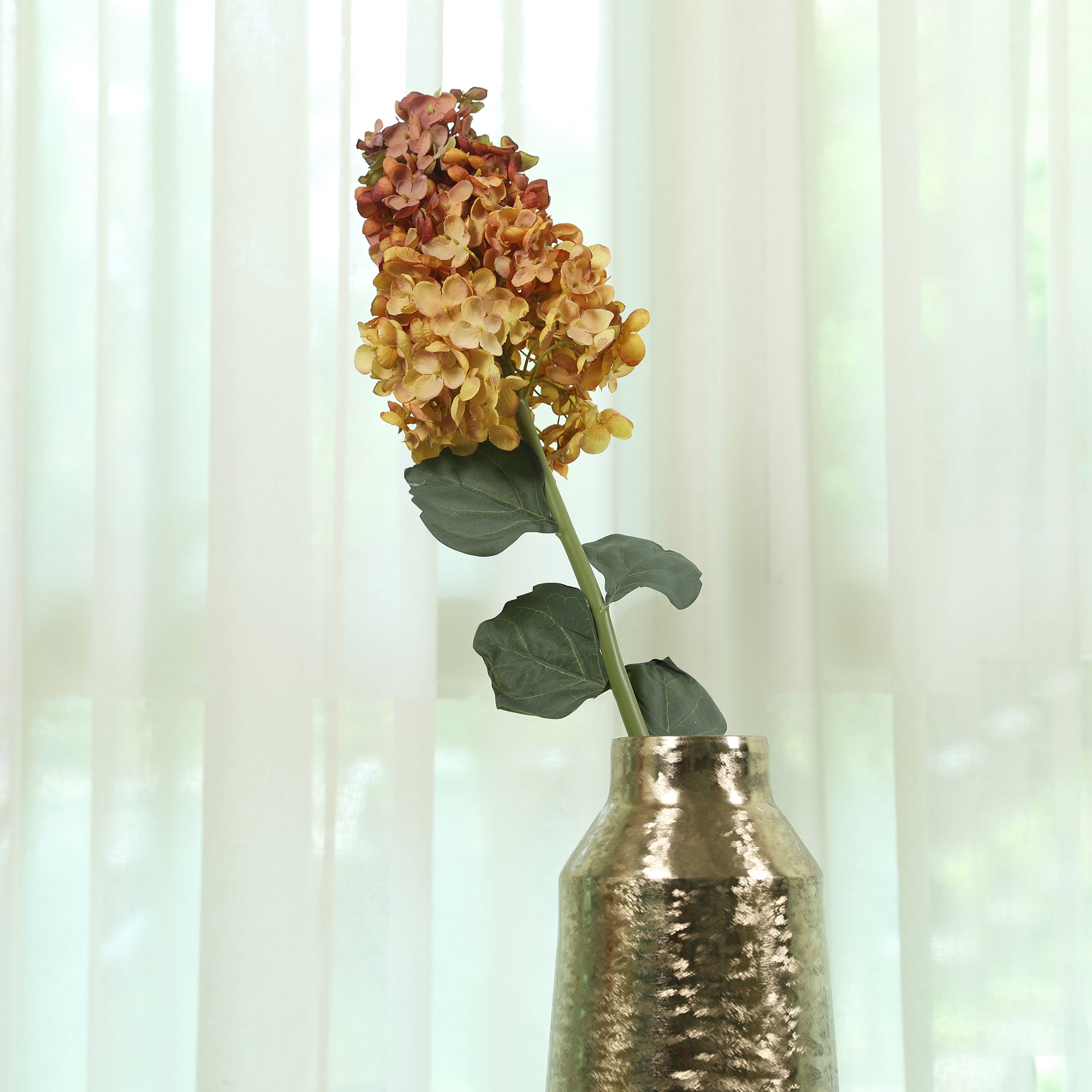 Blume Artificial Flower Hydrangea Stem 88cm in Yellow Colour By Living Essence