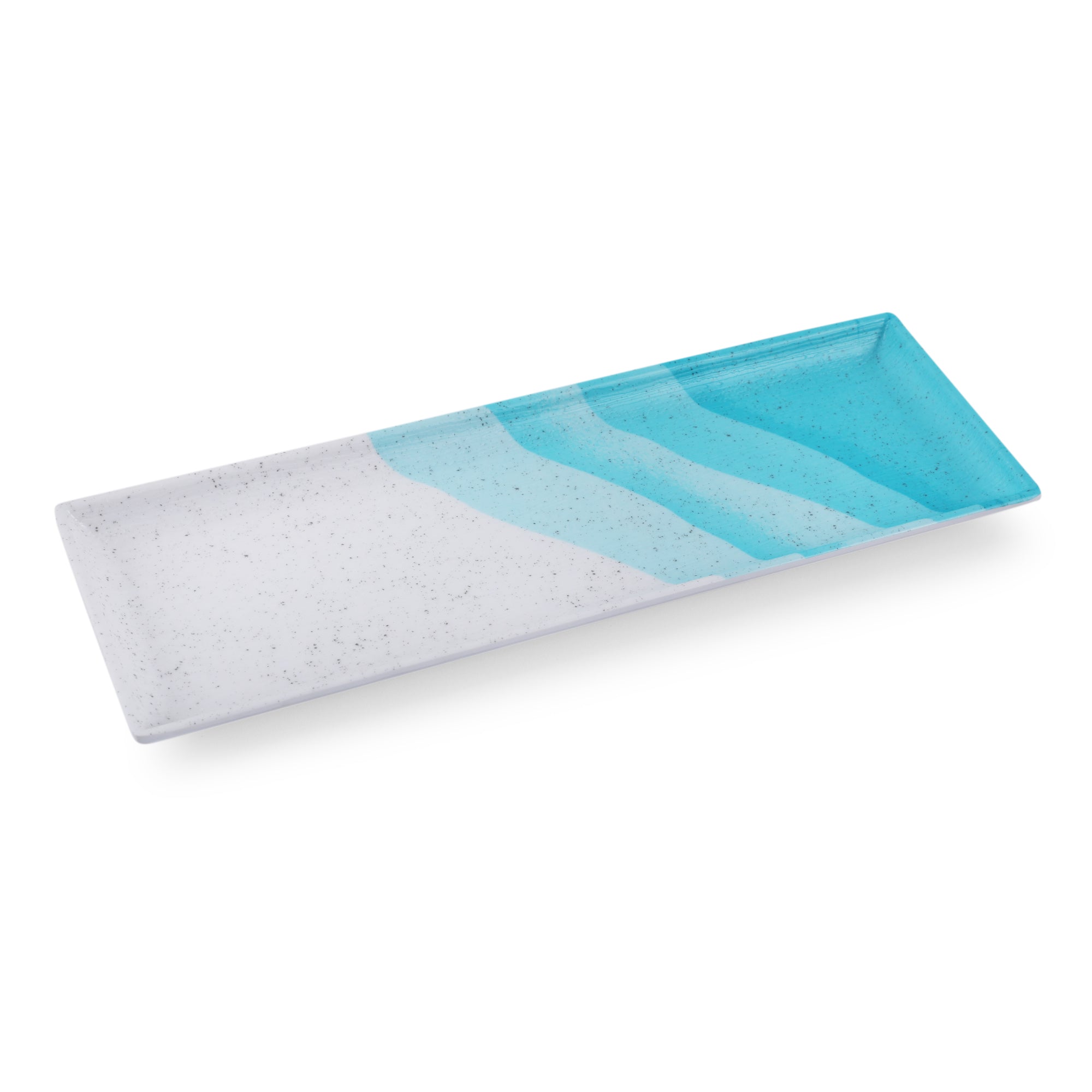 Emilia Melamine Speckles Platter Small in Dusky Blue Colour