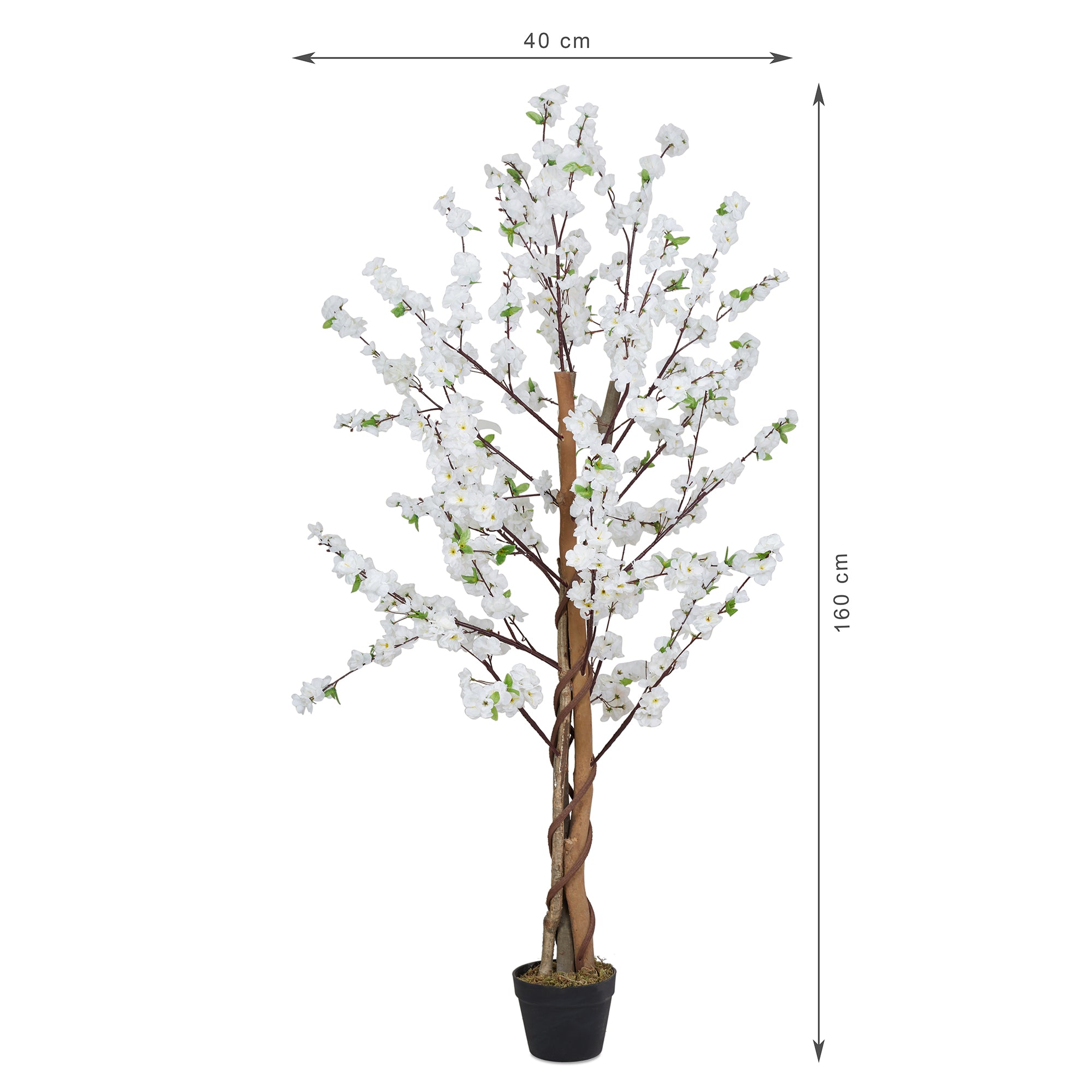 Ilana Artificial Peach Blossom Potted Tree 160Cm in White Colour