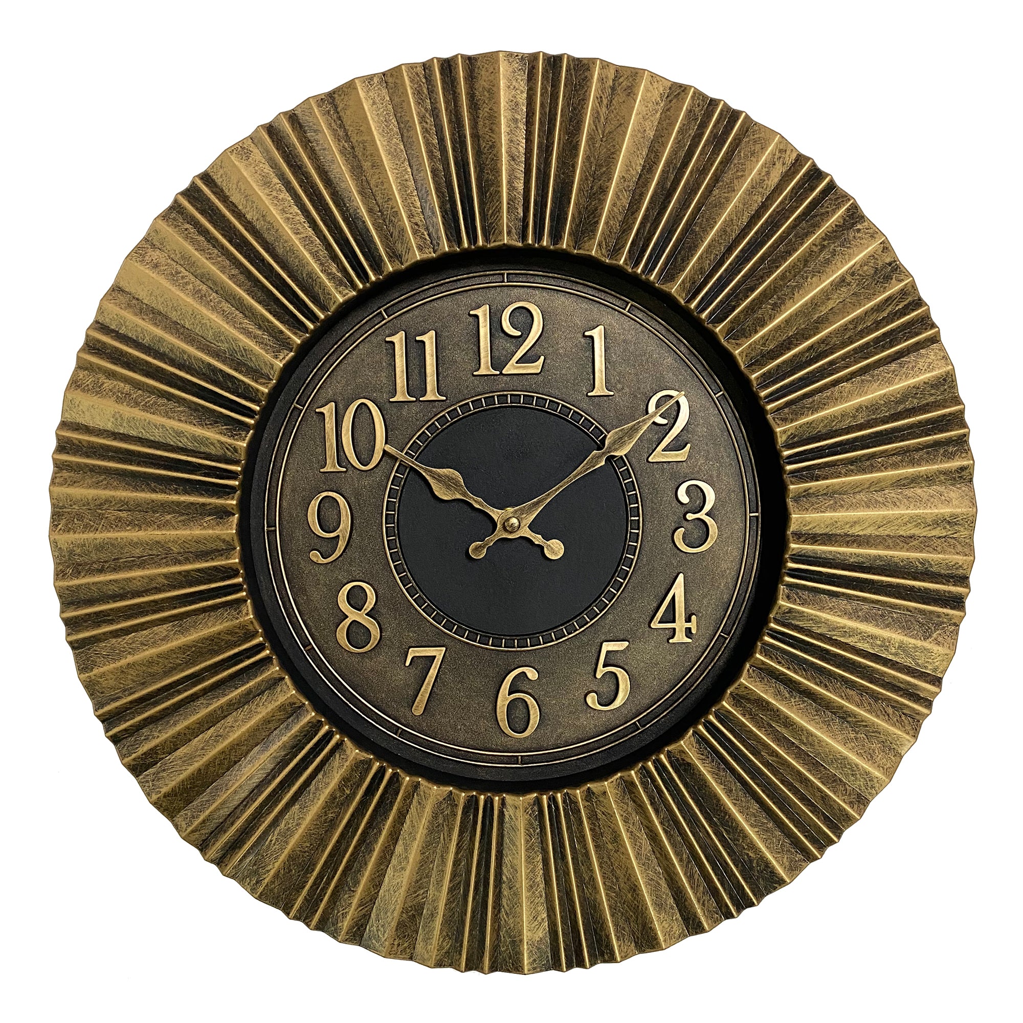 Aristo Rays Rim Classic Wall Clock, Diameter 40cm in Gold Colour