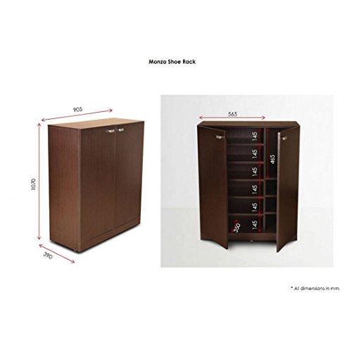 Monza Engineered Wood Shoe Rack in Wenge Colour