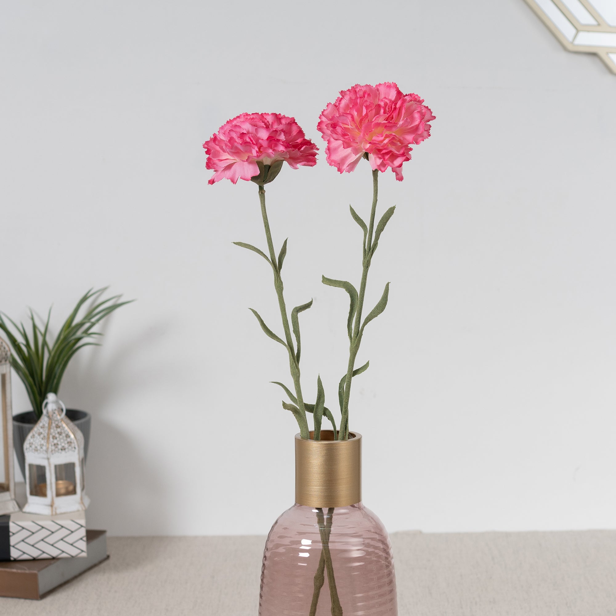 Elora  Pink Carnation Faux Flower 62 Cm in Pink Colour