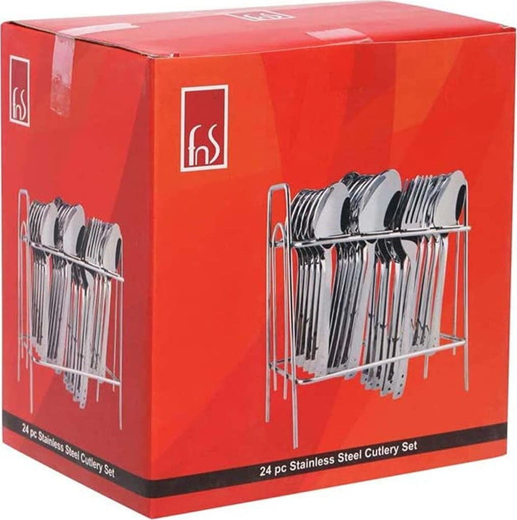 Kenwood Stainless steel 24 Pcs Cutlery Set With Stand in Silver Colour