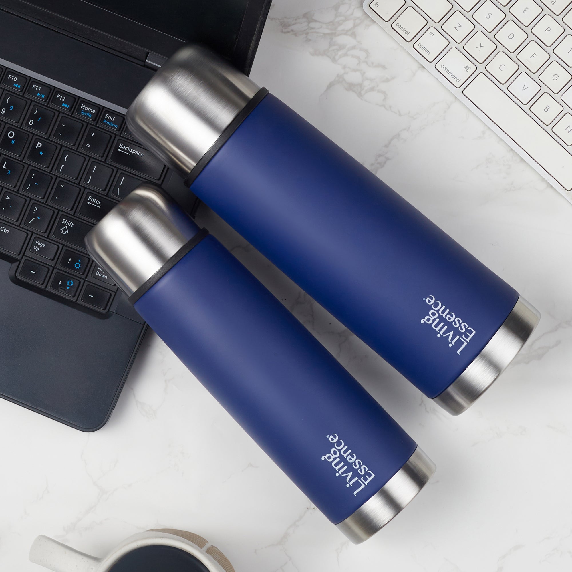 Fiesta Thermosteel Puro Vaccum Flask Combo Set of 2 in Cobalt Colour