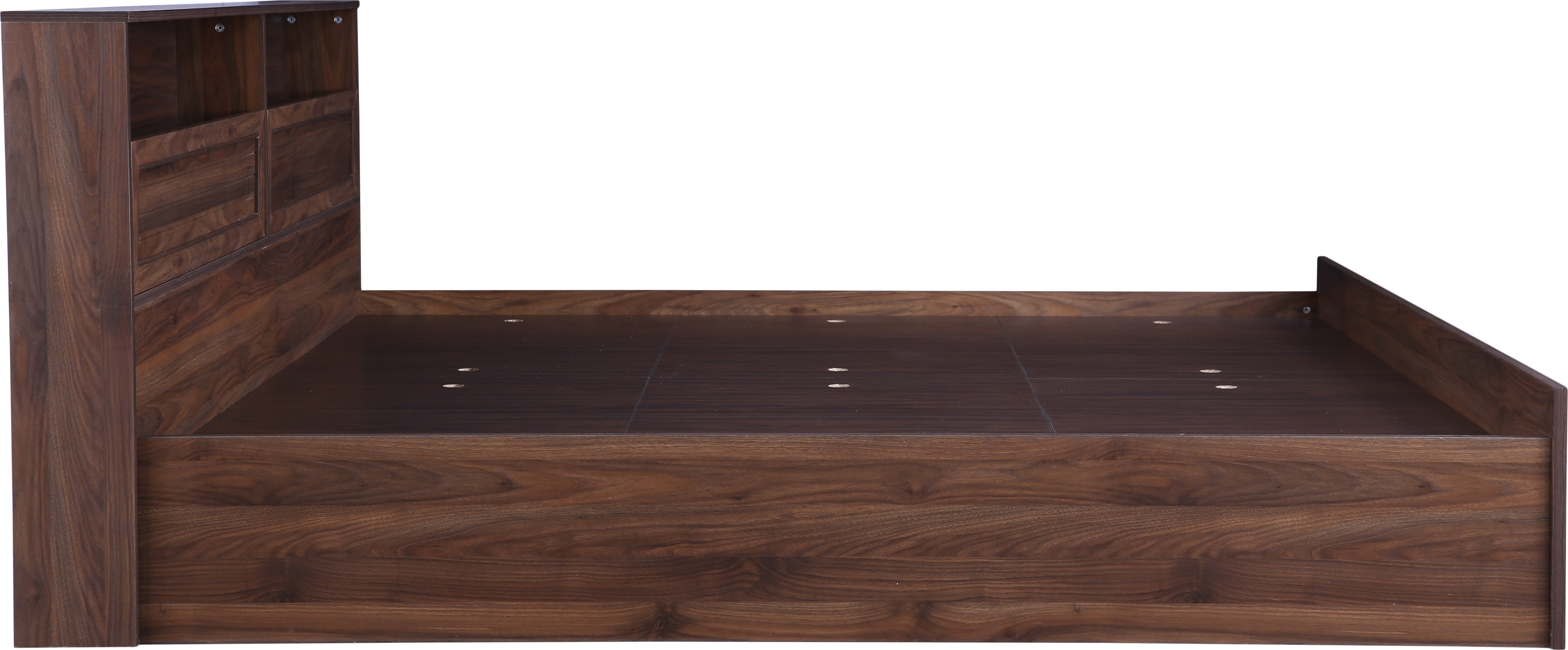 Alyssa Queen bed with Box storage in Wenge Colour