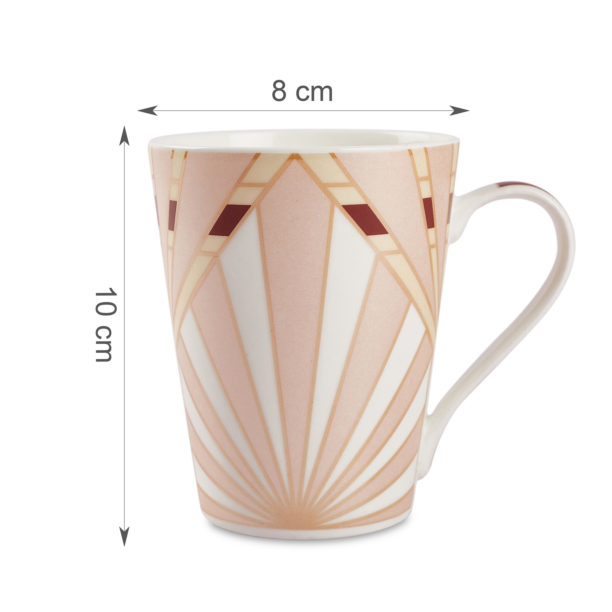 Sapphire Bone China Coffee Mug Set of 4 in Peach Colour