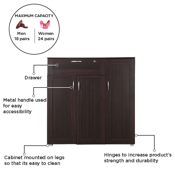 Morley Shoe Rack in Wenge Colour