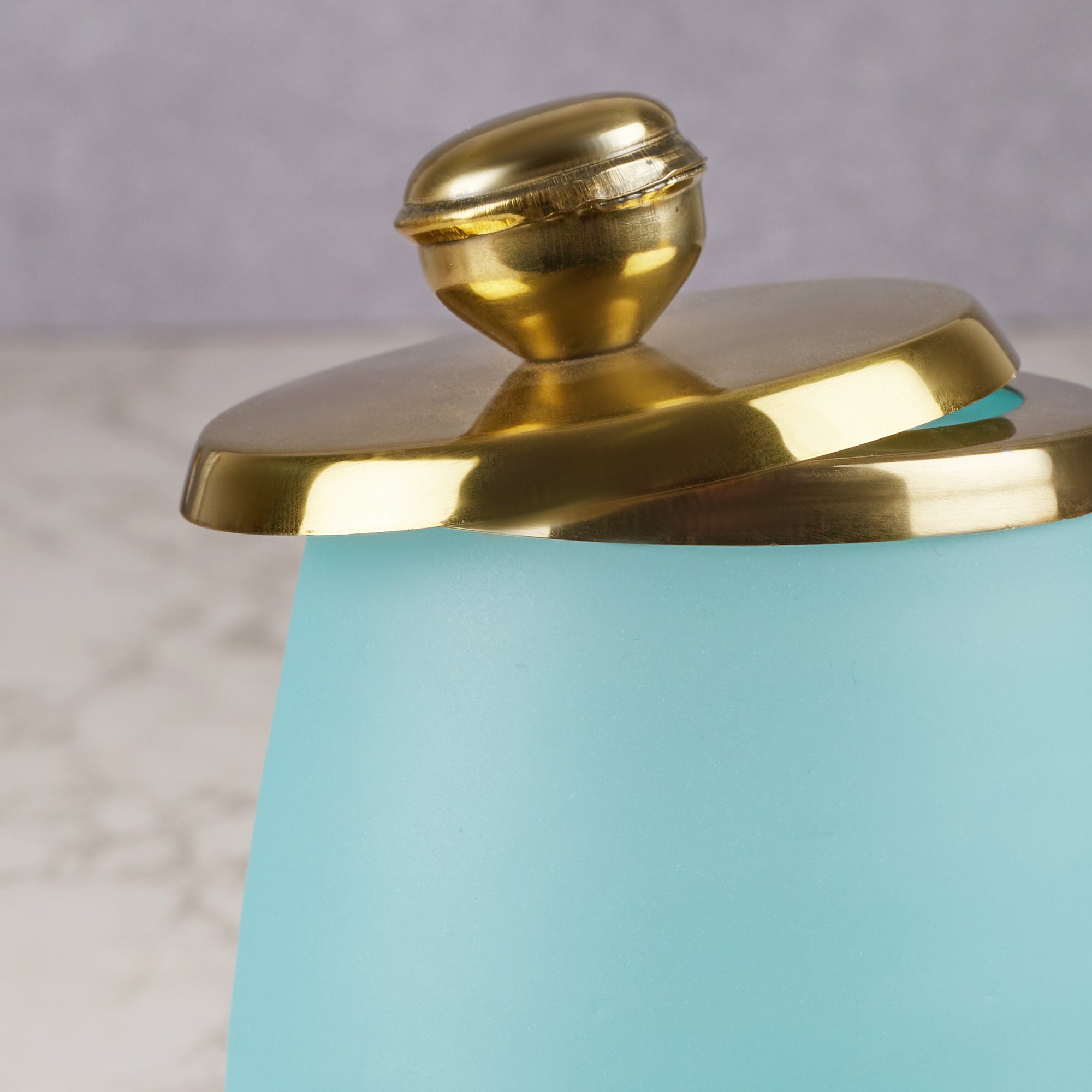 Emilia Glass Frosted Colored Tumbler in Turq Colour