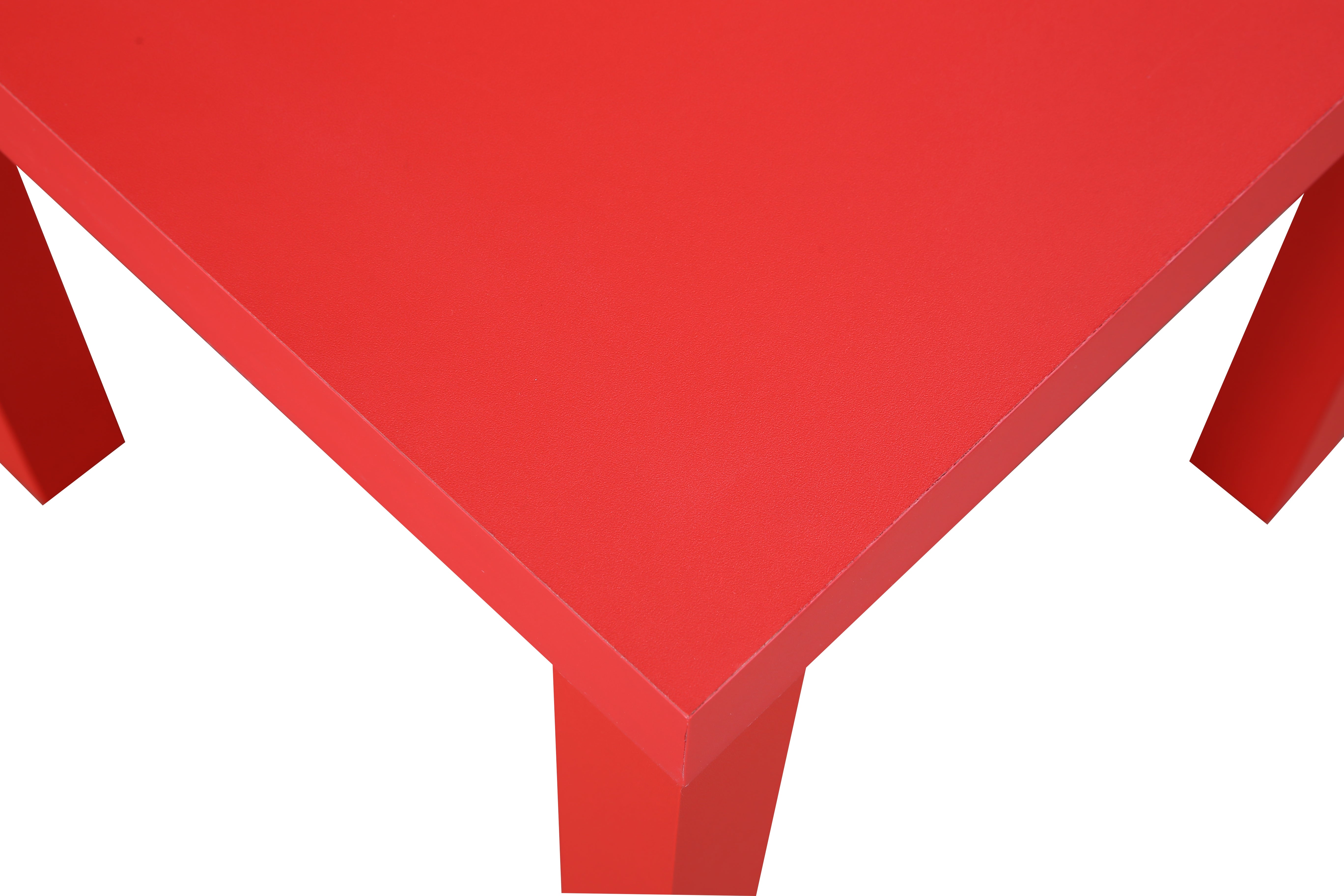 Larix Engineered Wood Side Table in Red Colour