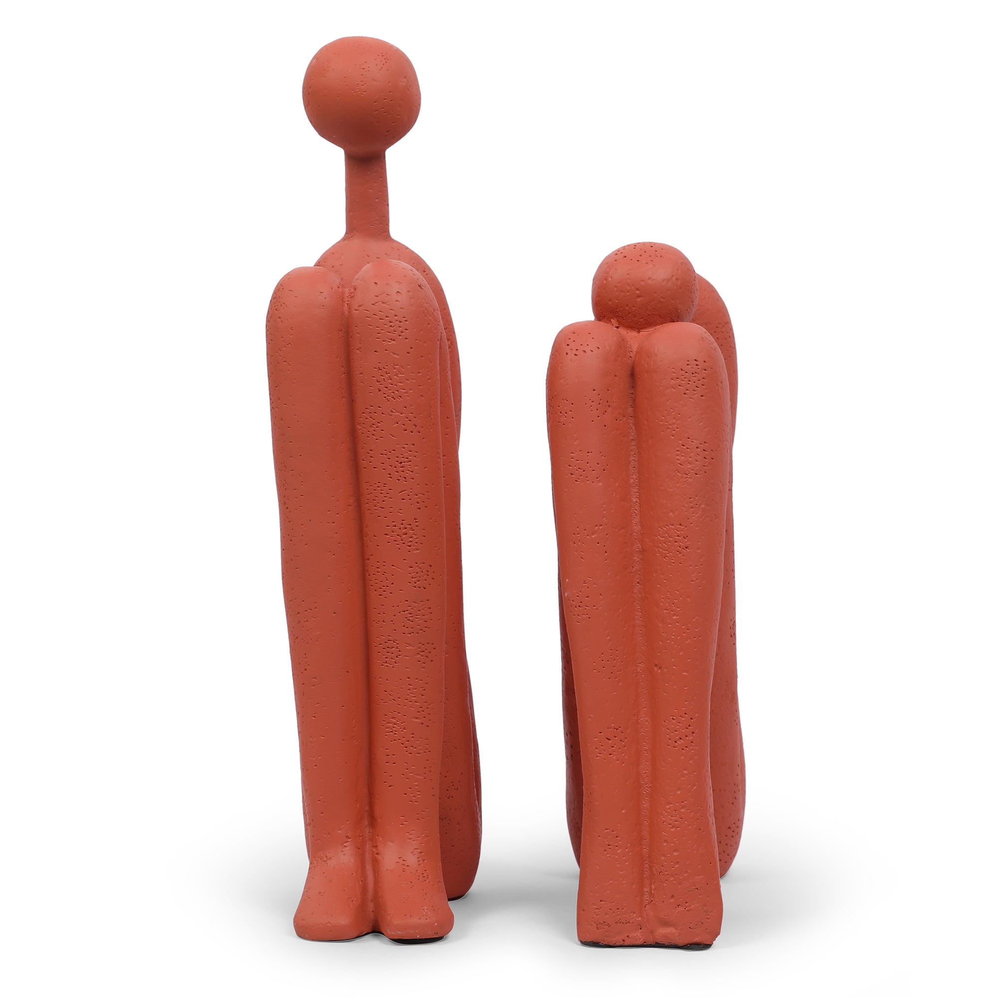 Miraya Modern 2pc Book End Polyresin Hand Finished Terracotta 26cm by Living Essence