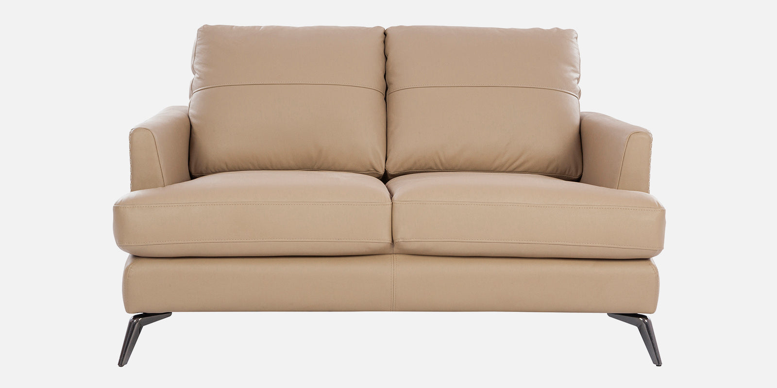 Soren Half Leather Two Seater Sofa in Mushroom Colour