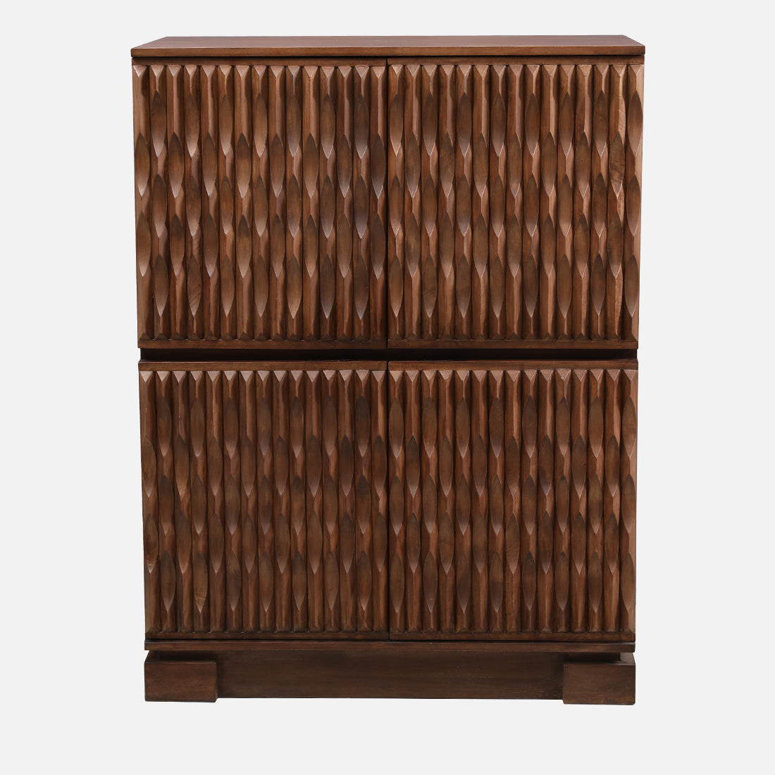 Isak Solidwood Bar Unit in Walnut Colour