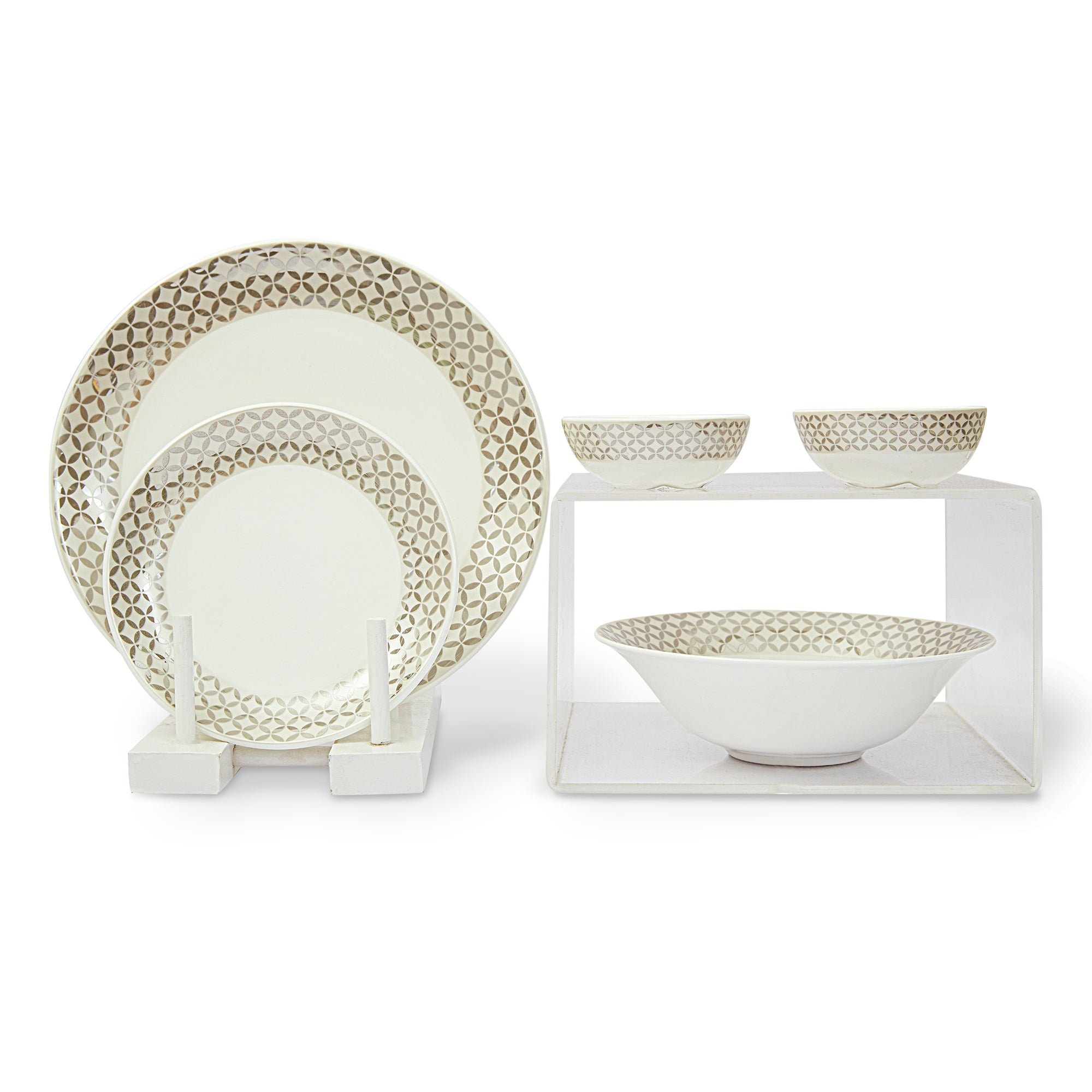 Nora Adela Bone China Serving Bowl 23 Cm in White Colour