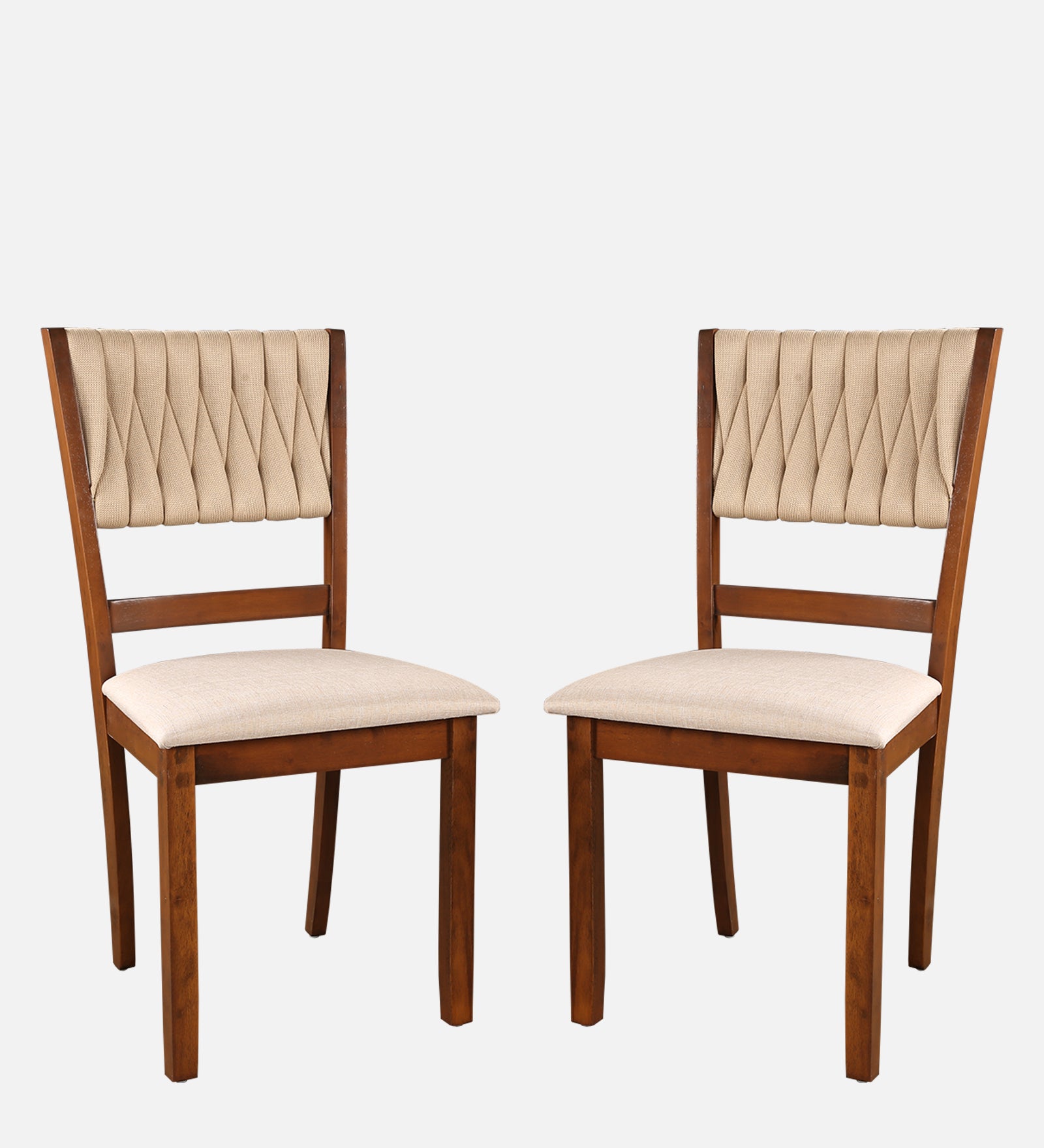 Quest Rubberwood Dining Chair Set of 2 in Walnut Colour