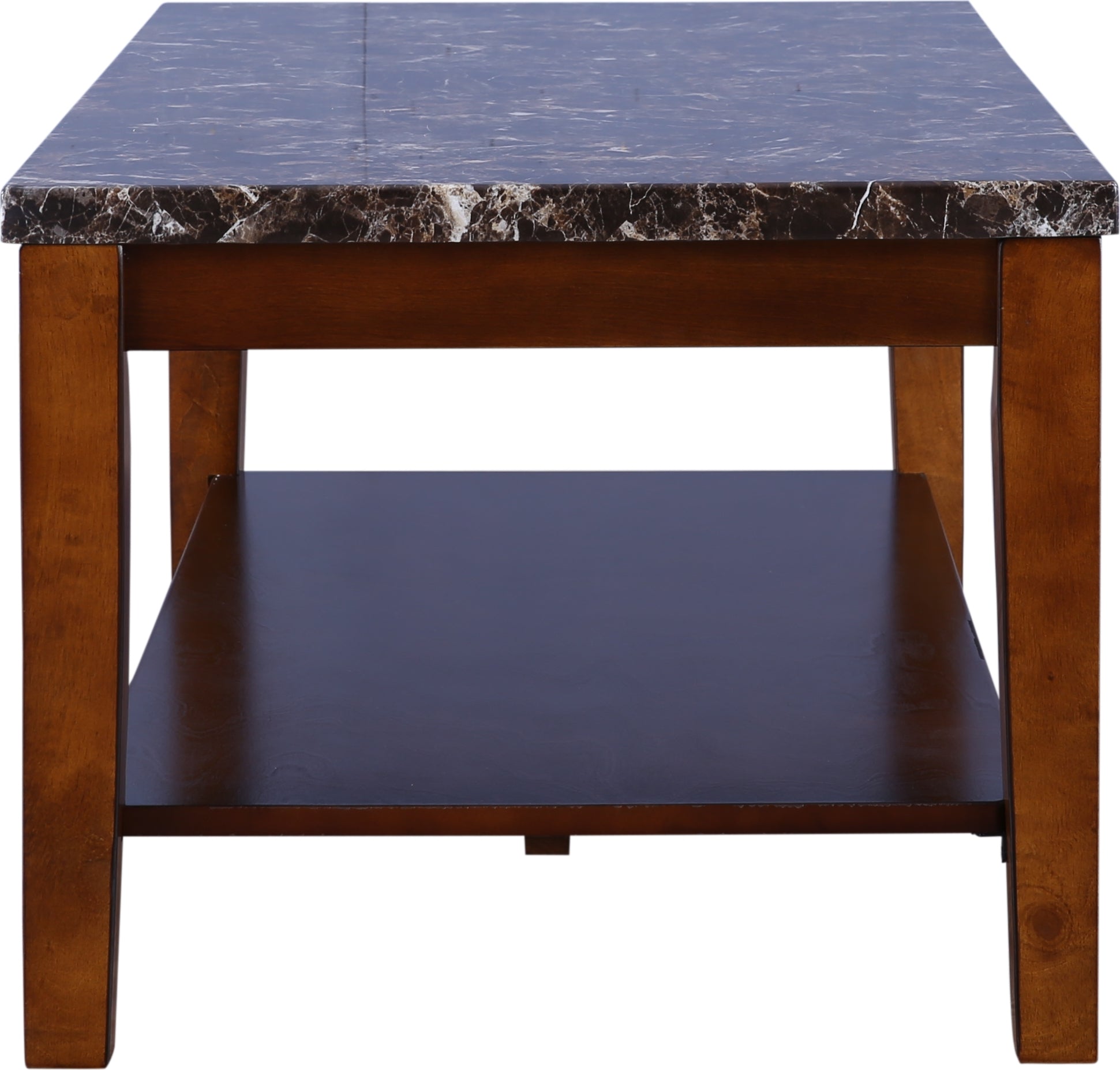 Eden Marble Finish Top Center Table in Brown Colour