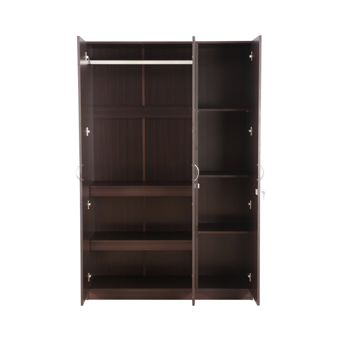 Willy Engineered Wood 3 door wardrobe in Walnut Colour