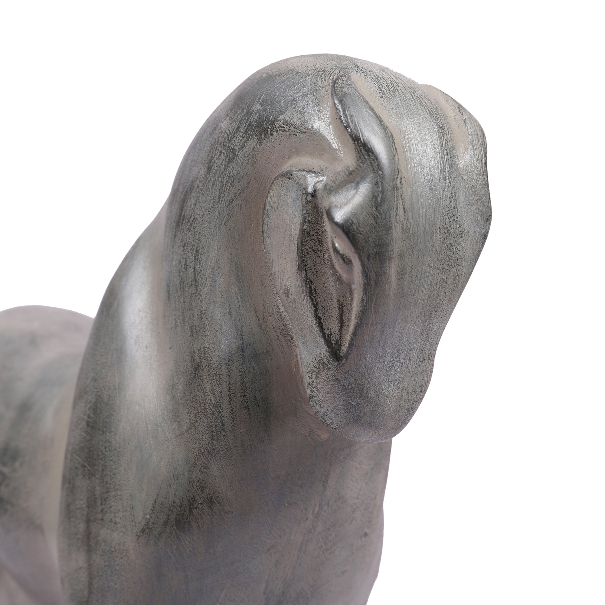 Stella Silver Pearl Finish Polyresin Contemporary Horse Table D&eacute;cor