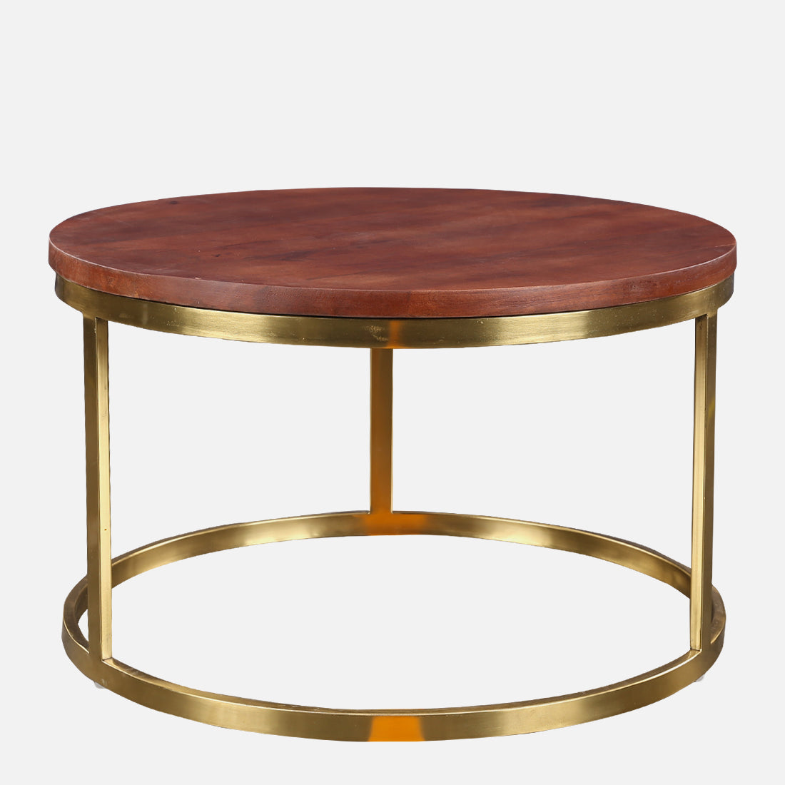 Castile Marble Center Table in White & Gold Colour
