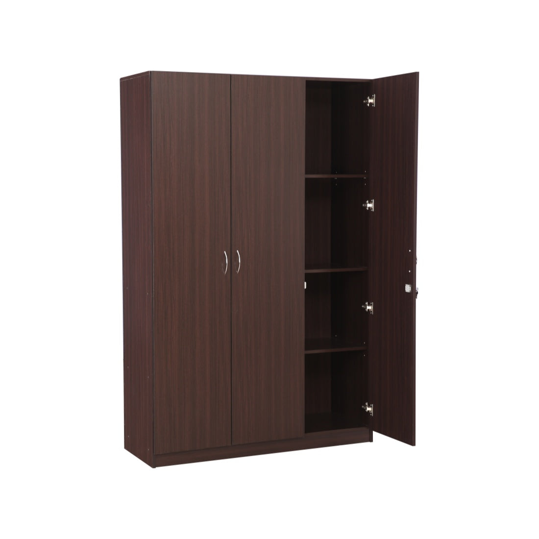 Willy Engineered Wood 3 door wardrobe in Walnut Colour