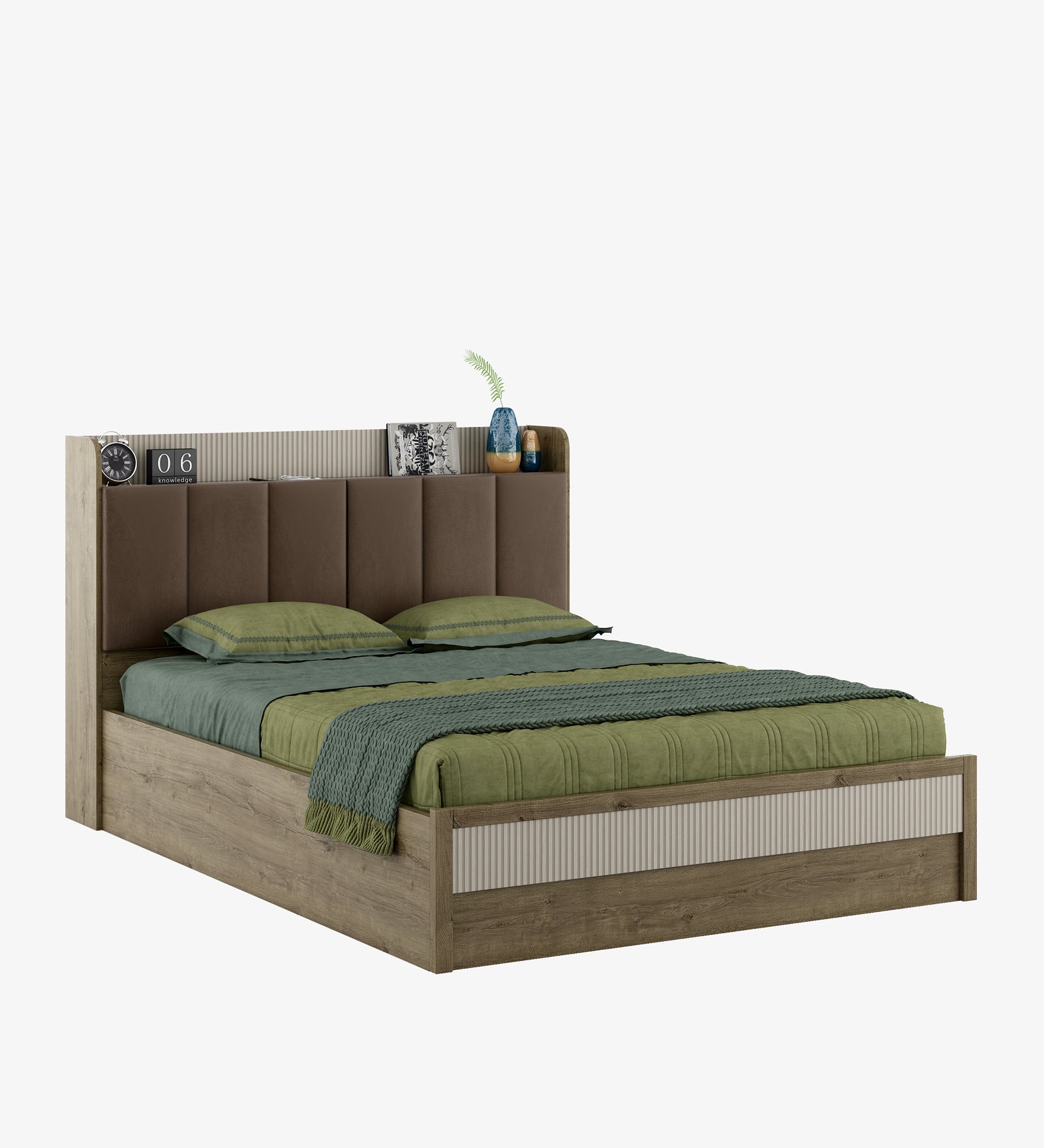 Gloria King Bed 3/4 Hydraulic Storage in Sebastain Oak Colour
