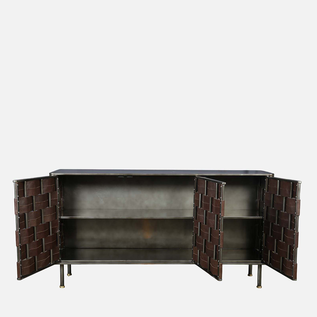 Theodore Metal Sideboard in Walnut Colour