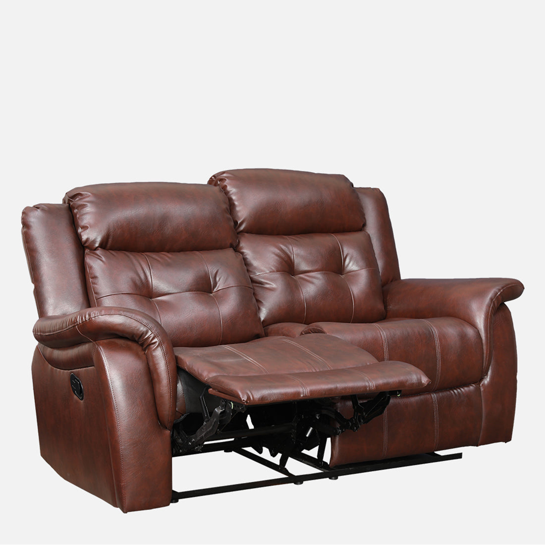 Attila Leatherette Two Seater Recliner in Brown Colour