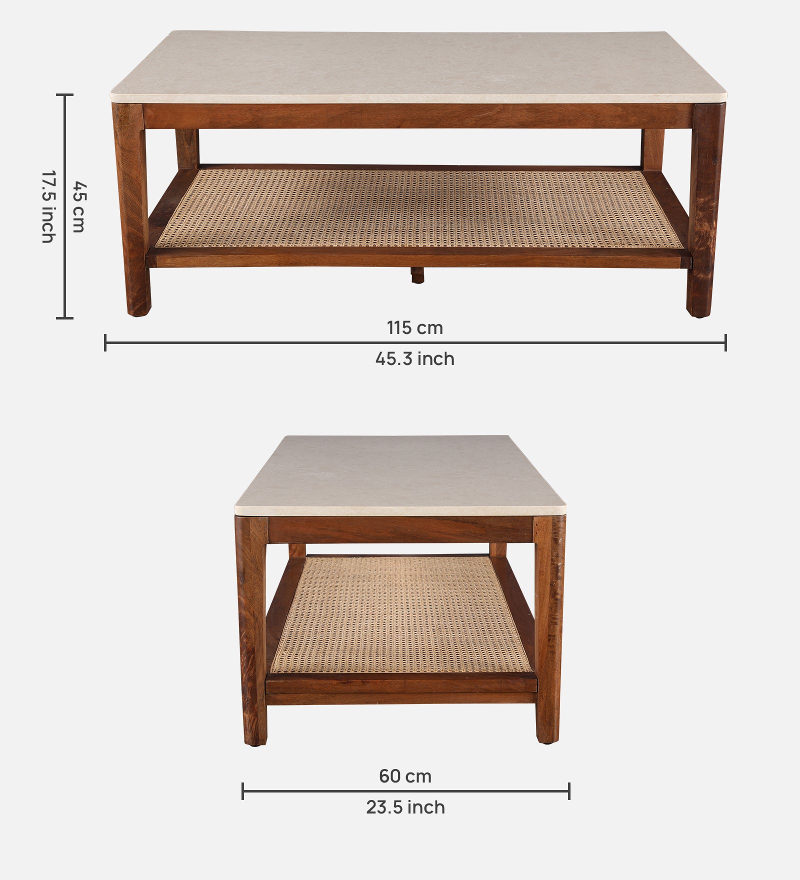 Siam Acacia Wood Center Table in Beige Colour