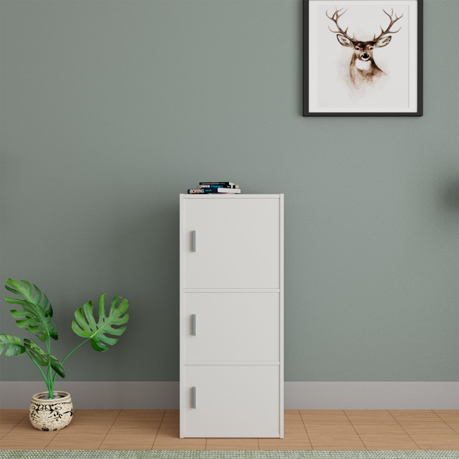Combo - Buy Albert Engineered Wood 3 Tier + 4 Tier + 3 Tier in White Colour