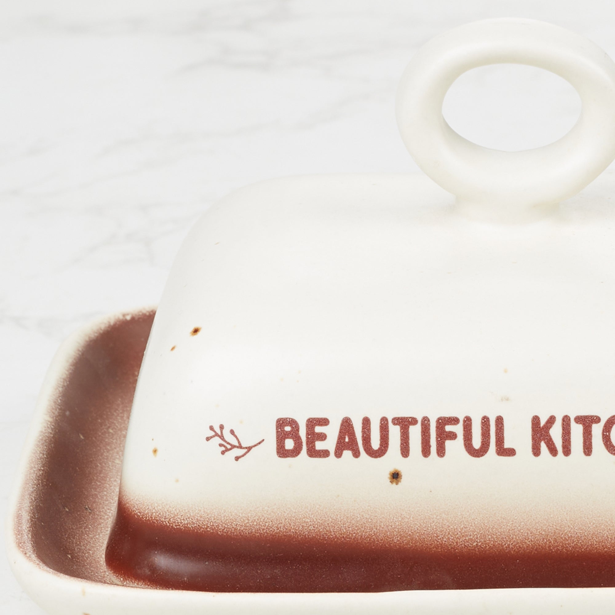 Beautiful Kitchen Studio Pottery Stoneware Butter Dish in Beige Colour