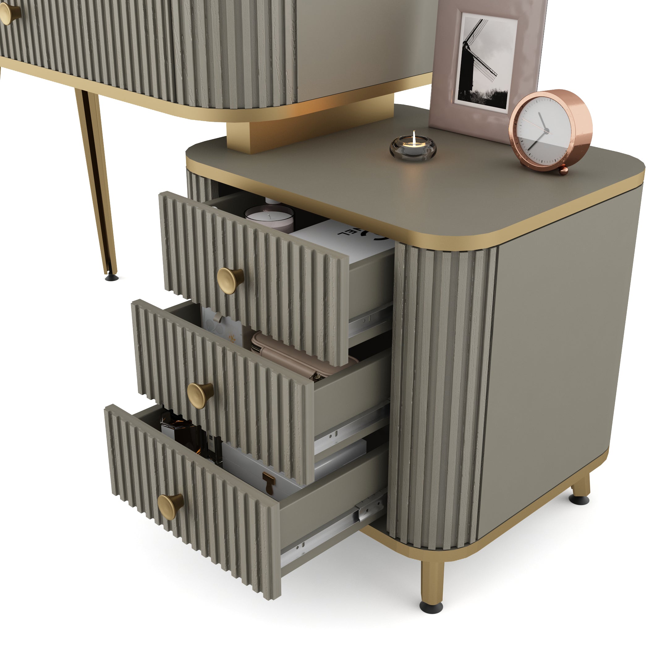 Asa Engineered Wood Dressing Table in Santana Oak Colour